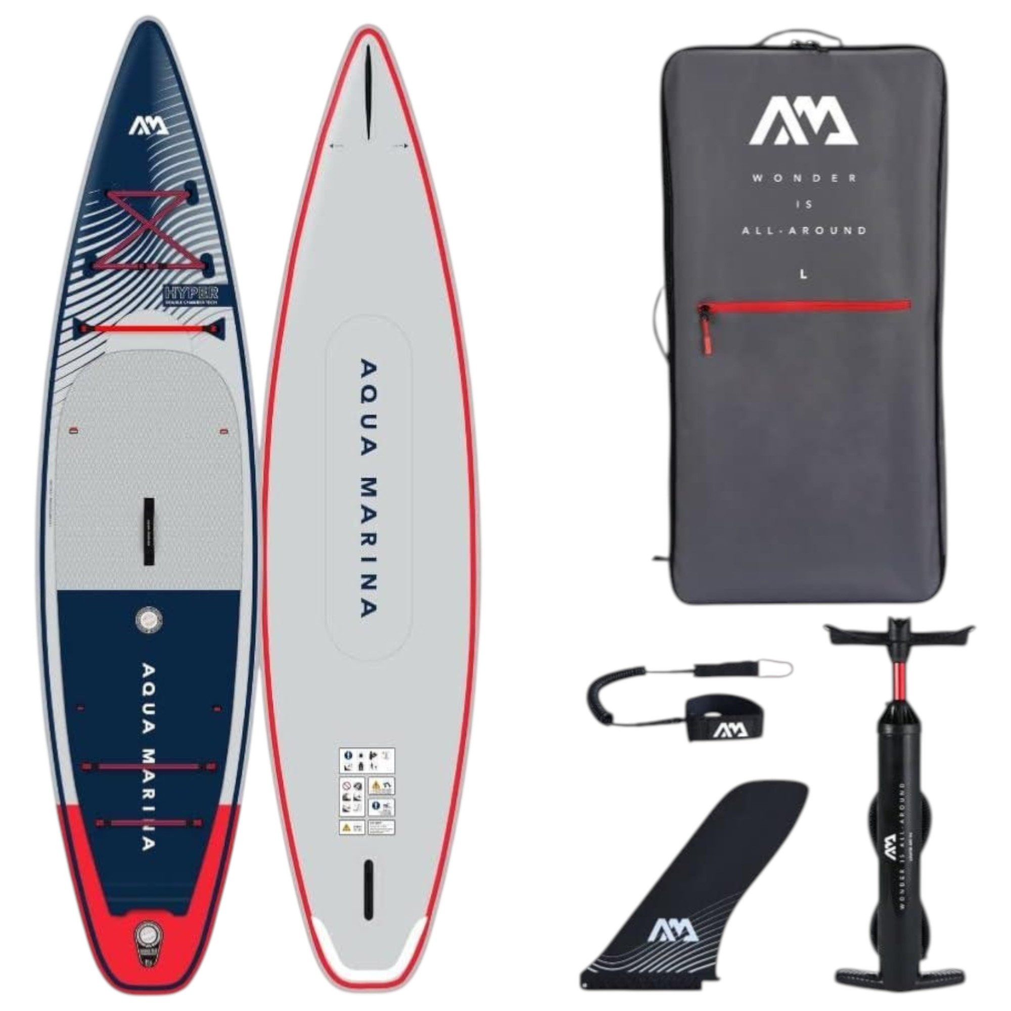 Aqua Marina SUP-Board Aqua Marina Hyper 12'6 Touring iSUP SUP Aufblasbares Paddle Board
