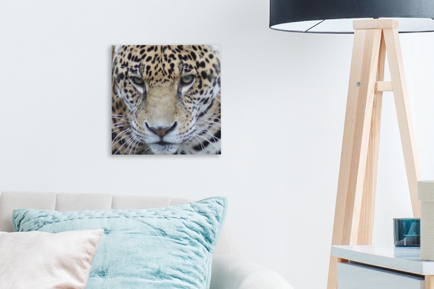 für St), Leinwandbild (1 OneMillionCanvasses® Leinwand - Wohnzimmer Bilder Schlafzimmer Jaguar Raubtier Augen, -