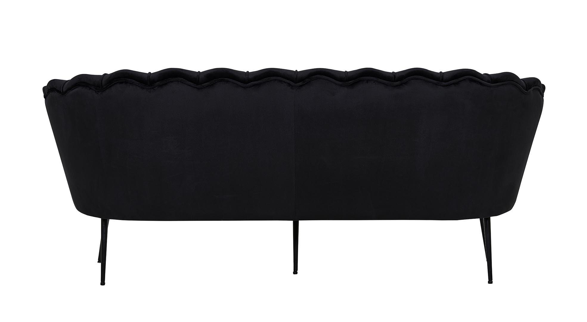 Personen Nice velour Sofa Sofa 3 schwarz. ebuy24