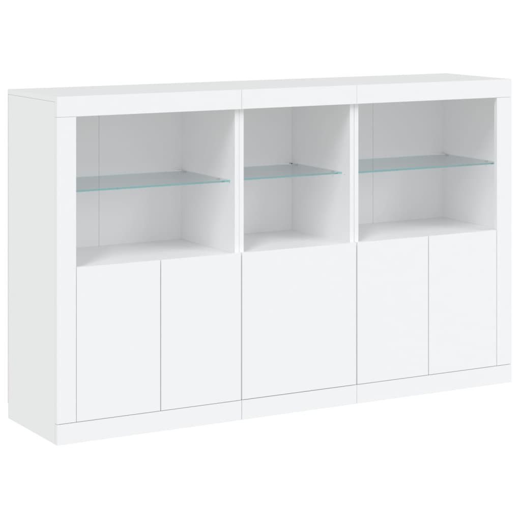 vidaXL Sideboard Sideboard mit LED-Leuchten Weiß günstig online kaufen