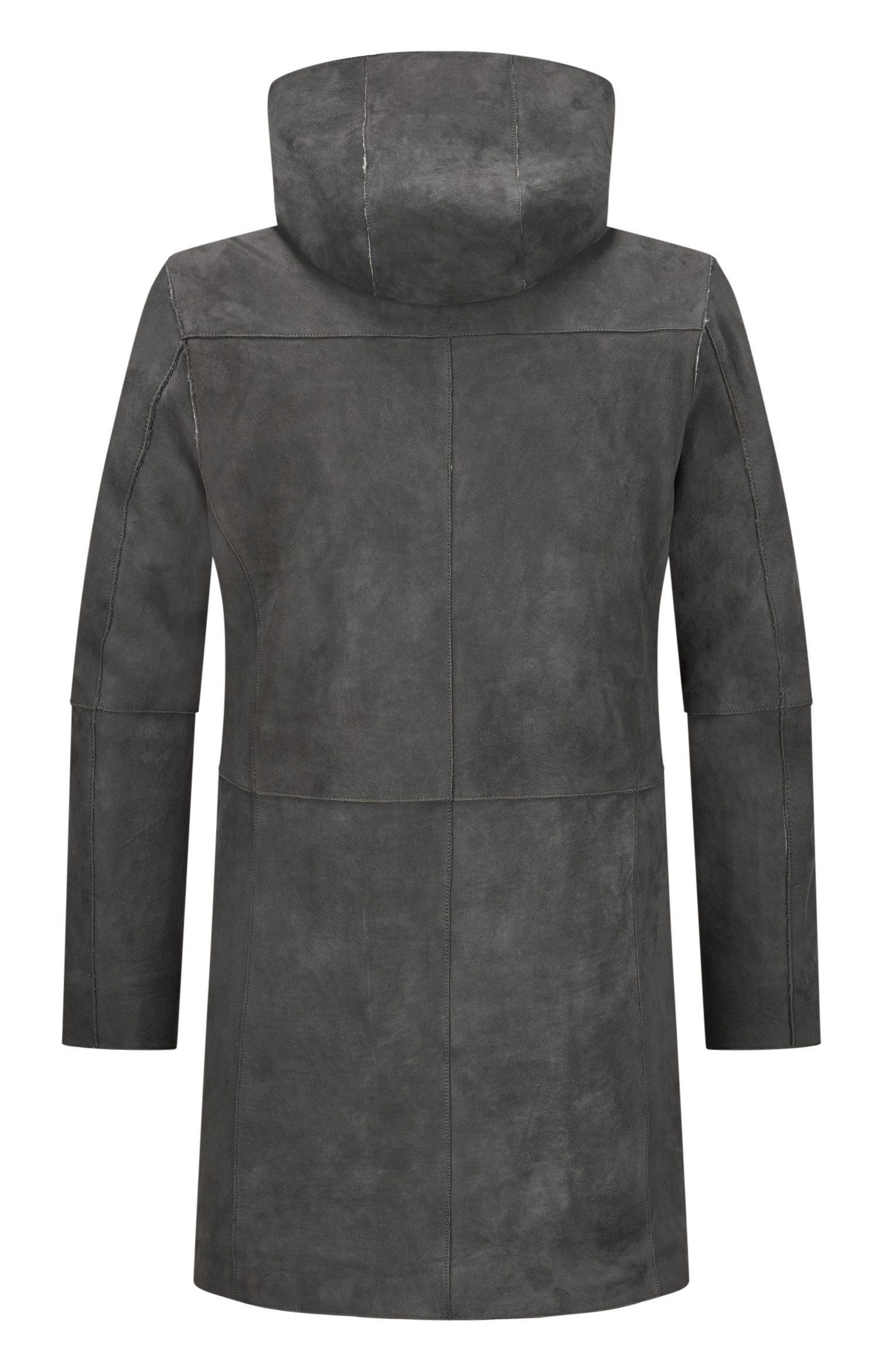 Milestone Ledermantel MSAlerio aus softem Veloursleder und weichem Fell auf der Innenseite