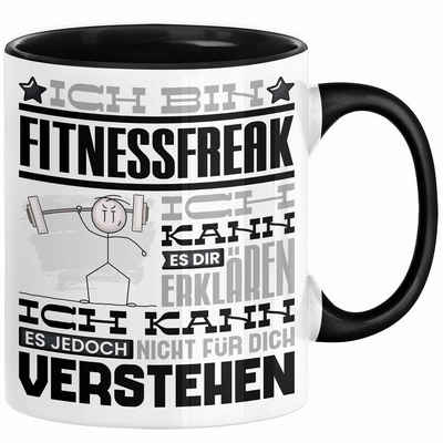Trendation Tasse Fitnessfreak Geschenk Kaffee-Tasse Geschenkidee für Fitnessfreak Ich B