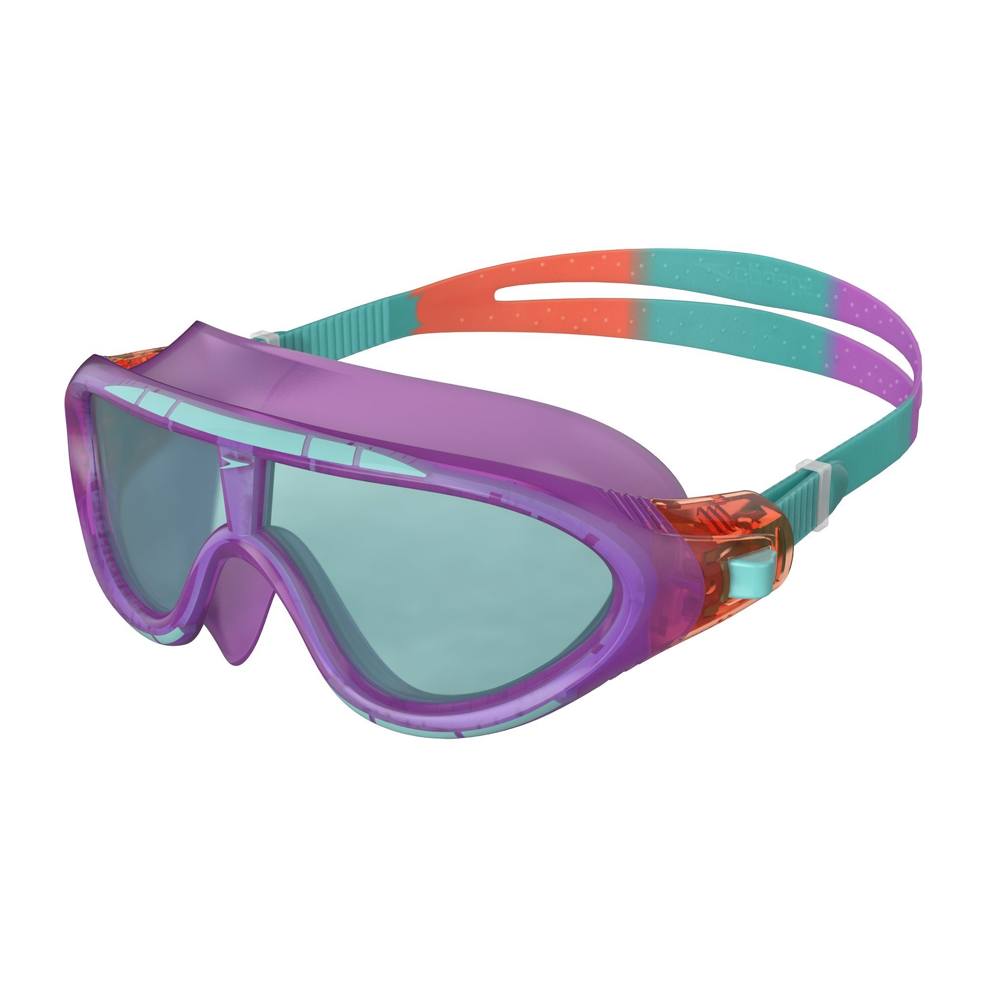 Speedo Schwimmbrille Speedo Biofuse Rift Junior Orchid/Soft Coral/Peppermint, Hoher Tragekomfort durch flexiblen Rahmen