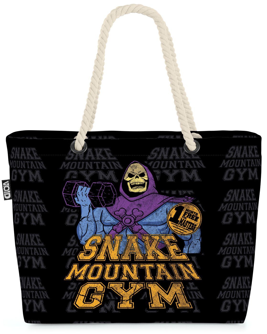 VOID Strandtasche (1-tlg), schwarz man universe Fitness Snake skeletor he Mountain Gym Shopper