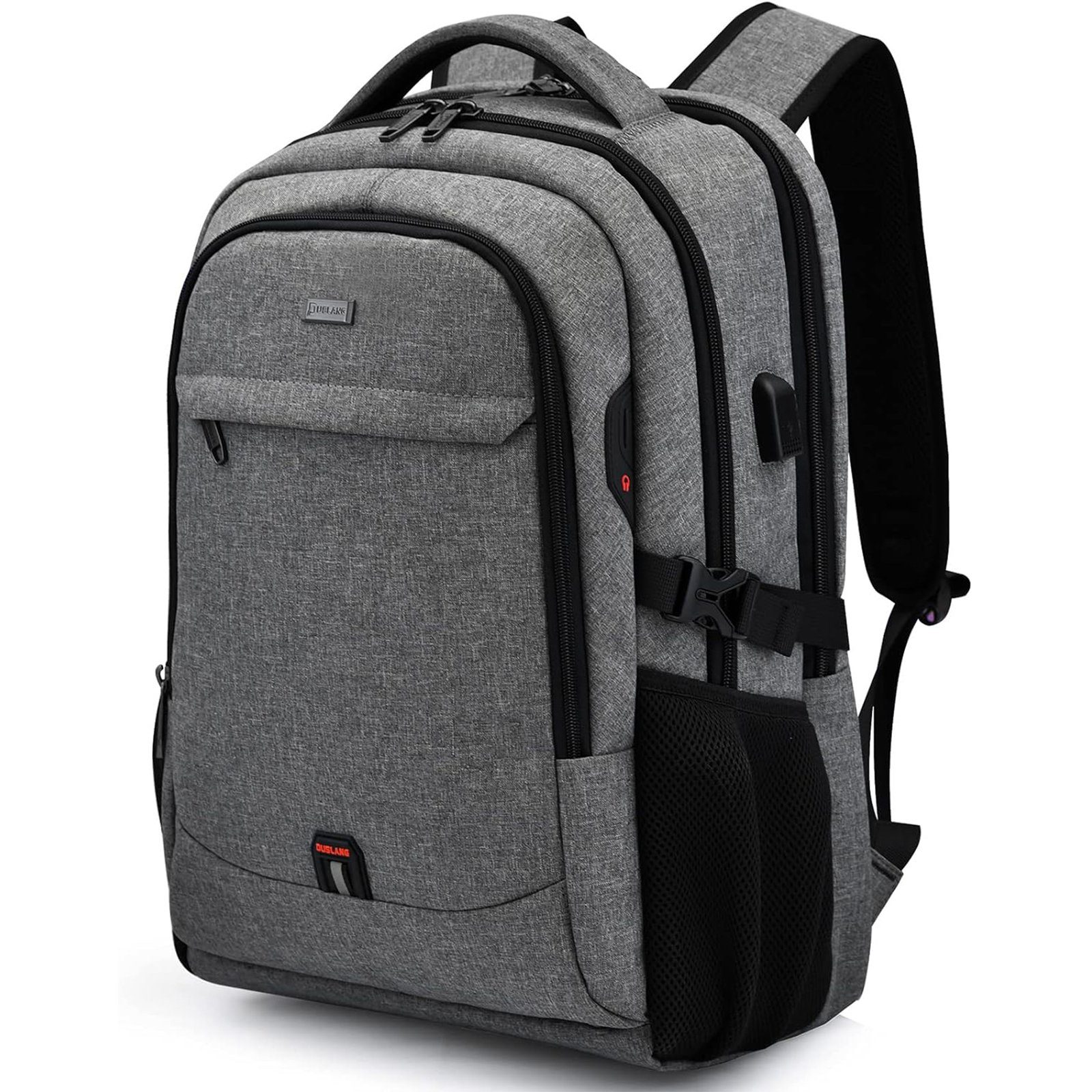 OKWISH Laptoprucksack Laptop Rucksack Rucksäcke Schulrucksack Wasserbeständig Laptoptasche (Laptop Notebook Tasche Schule Uni Rucksack, Sportrucksack, mit USB-Anschluss, Anti-Diebstahl, Backpack mit Laptopfach), Herren Damen Jungen Teenager Freizeit Arbeit Business Reisen Hellgrau