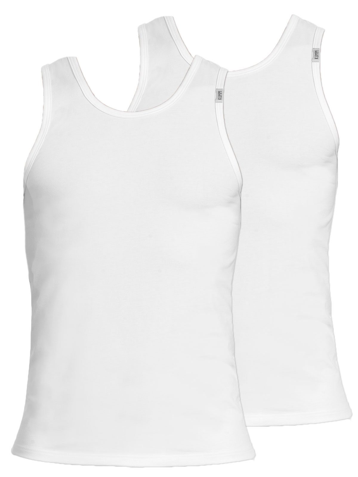 KUMPF 2-St) Cotton Achselhemd Sparpack Bio hohe 2er (Spar-Set, Unterhemd Herren weiss Markenqualität