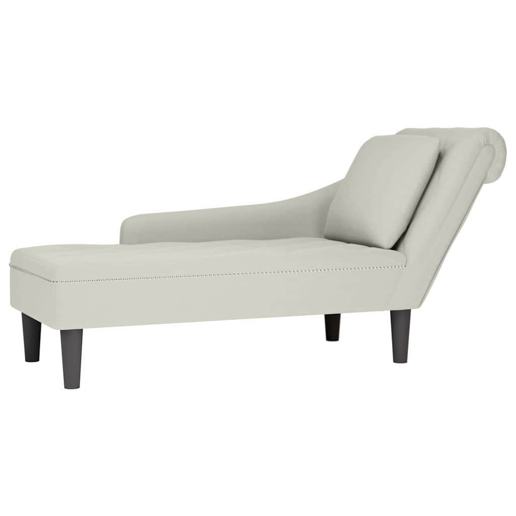 vidaXL Chaiselongue Chaiselongue mit Rechter Armlehne Creme Samt, 1 Teile
