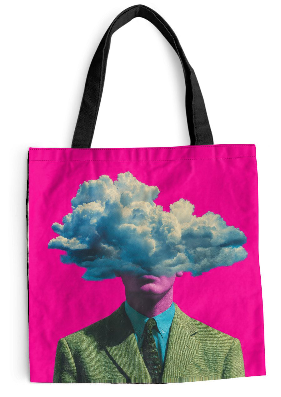 MuchoWow Shopper Mann - Anzug - Wolke - Rosa, Handtasche, Damen und Herren, Schultertasche, Umhängetasche, Tote Bag