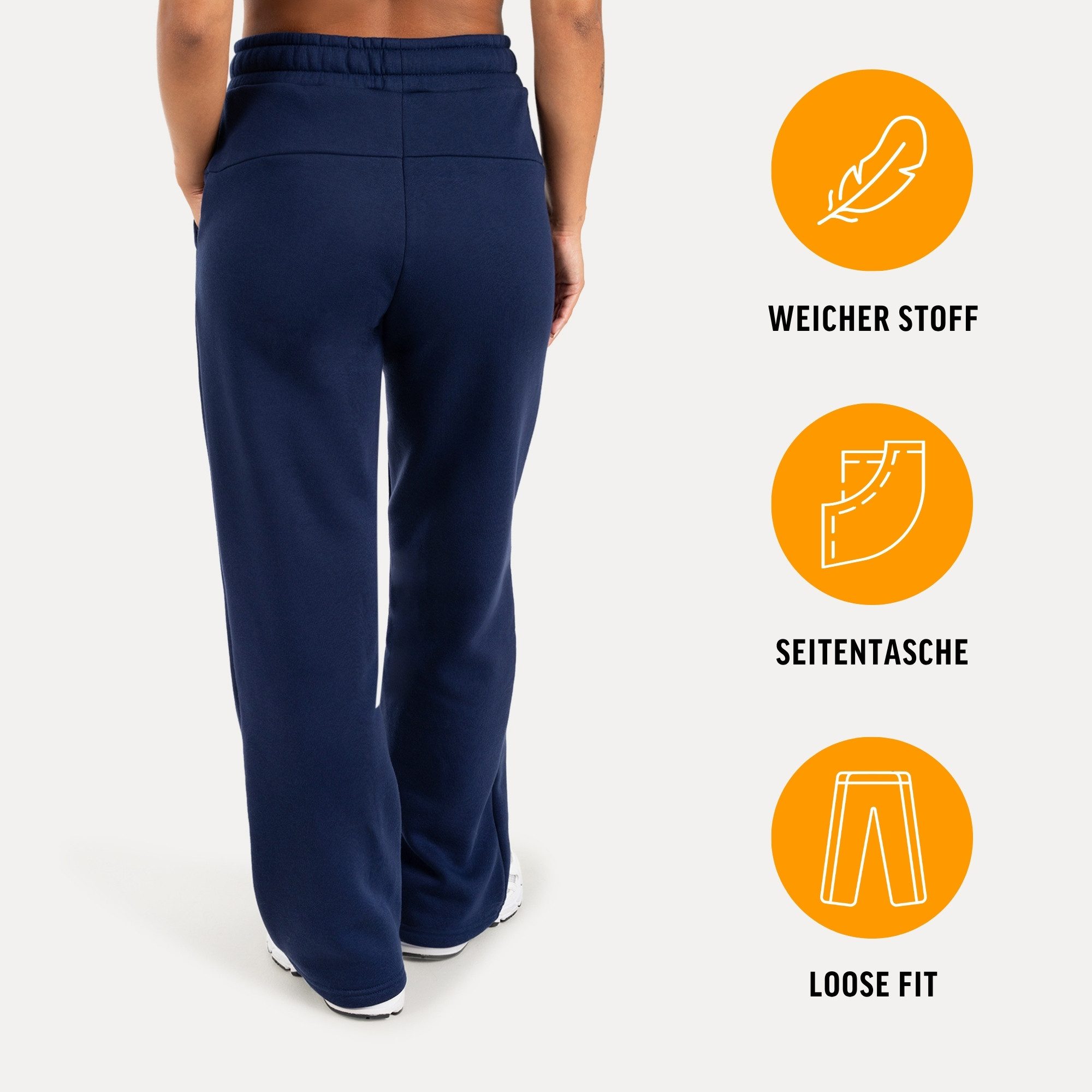 Smilodox Jogginghose Finy Jogger Damen, Loose Fit, Wide Leg, Baumwolle, für Gym & Alltag Baumwollmix, Tunnelzug, elastischer Bund, weich, Komfort
