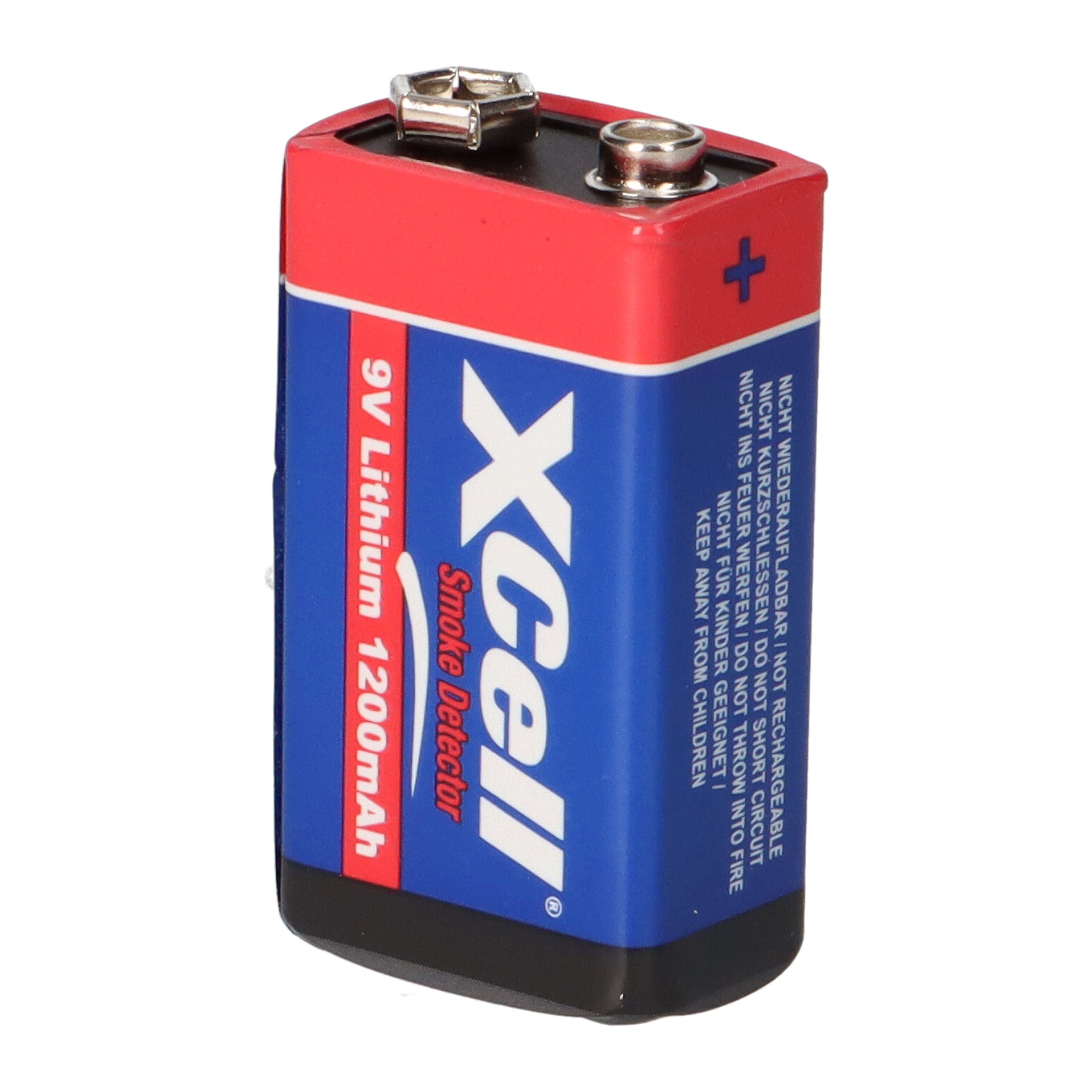 XCell 2x XCell Lithium Batterie 9V Block Hochleistungs- Rauchmelder für / Batterien