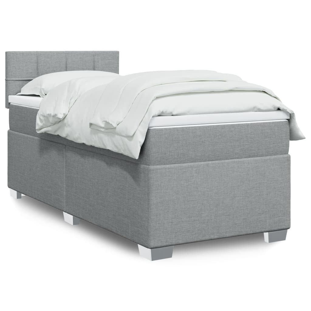 vidaXL Bett Boxspringbett mit Matratze Hellgrau günstig online kaufen