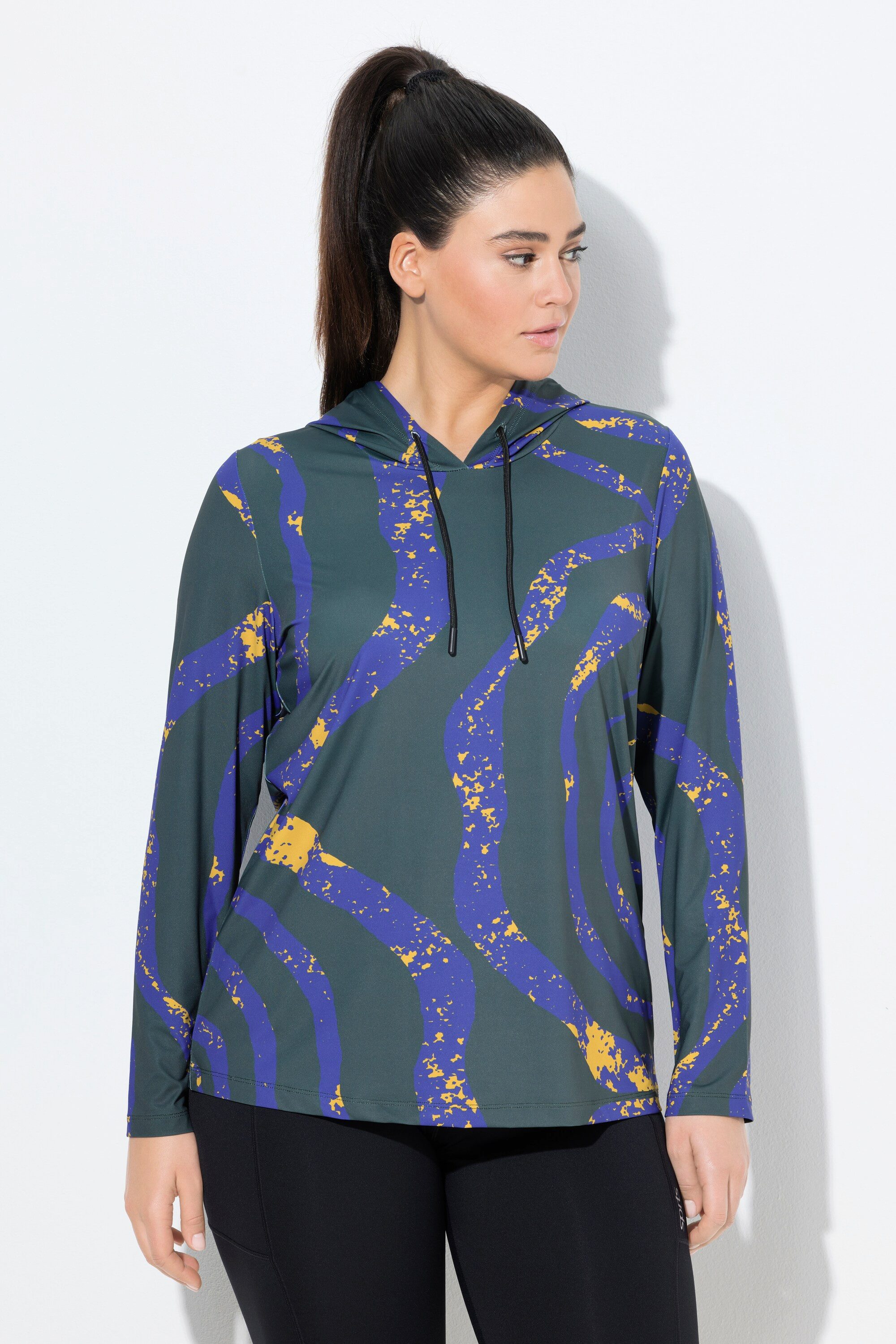Ulla Popken Longsleeve Funktionsshirt LSF 50+ Slim Kapuze Langarm