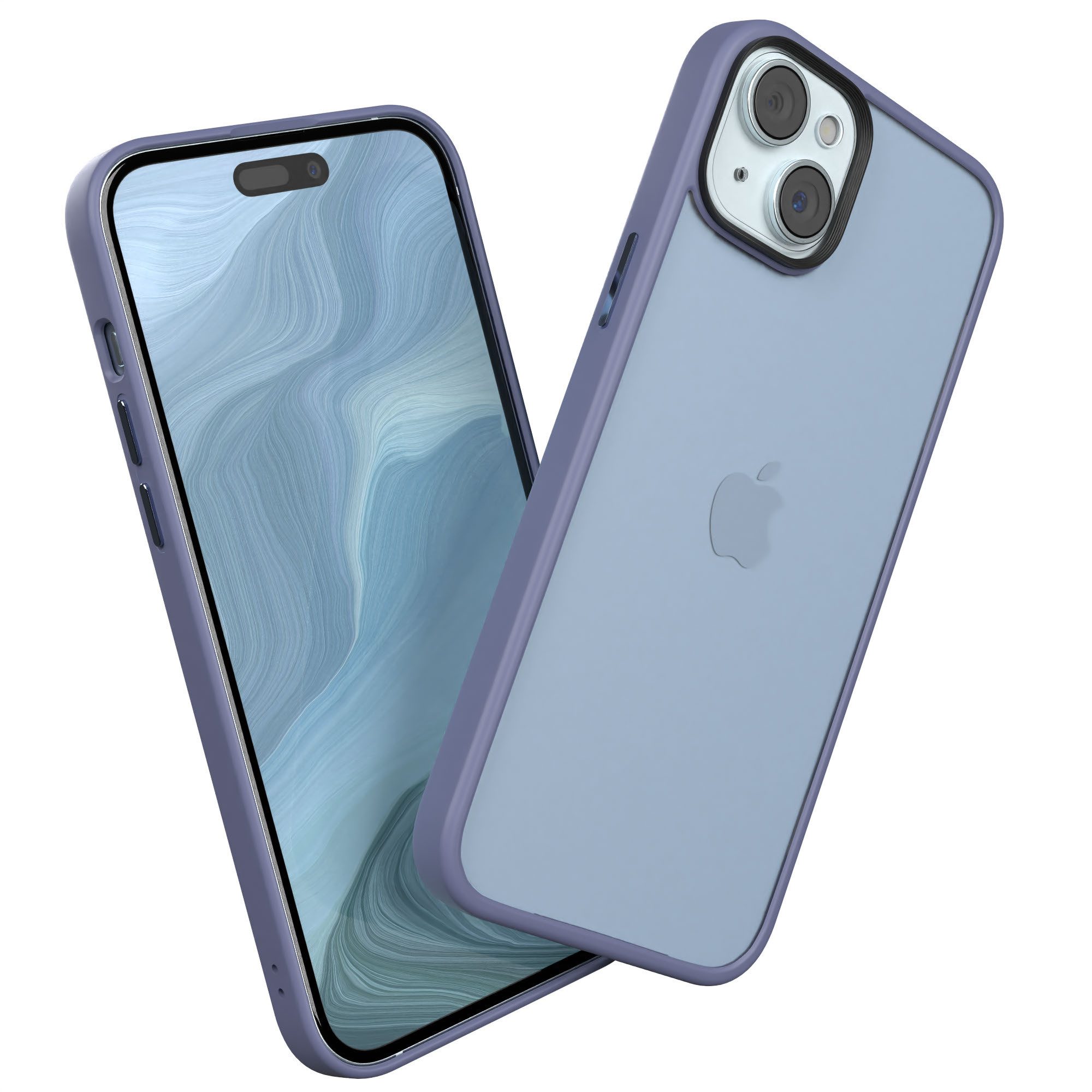 EAZY CASE Handyhülle Outdoor Case für Apple iPhone 15 Plus 6,7 Zoll, Hybrid Handyhülle kratzfest Smart Slimcover Transparent Robust Blau
