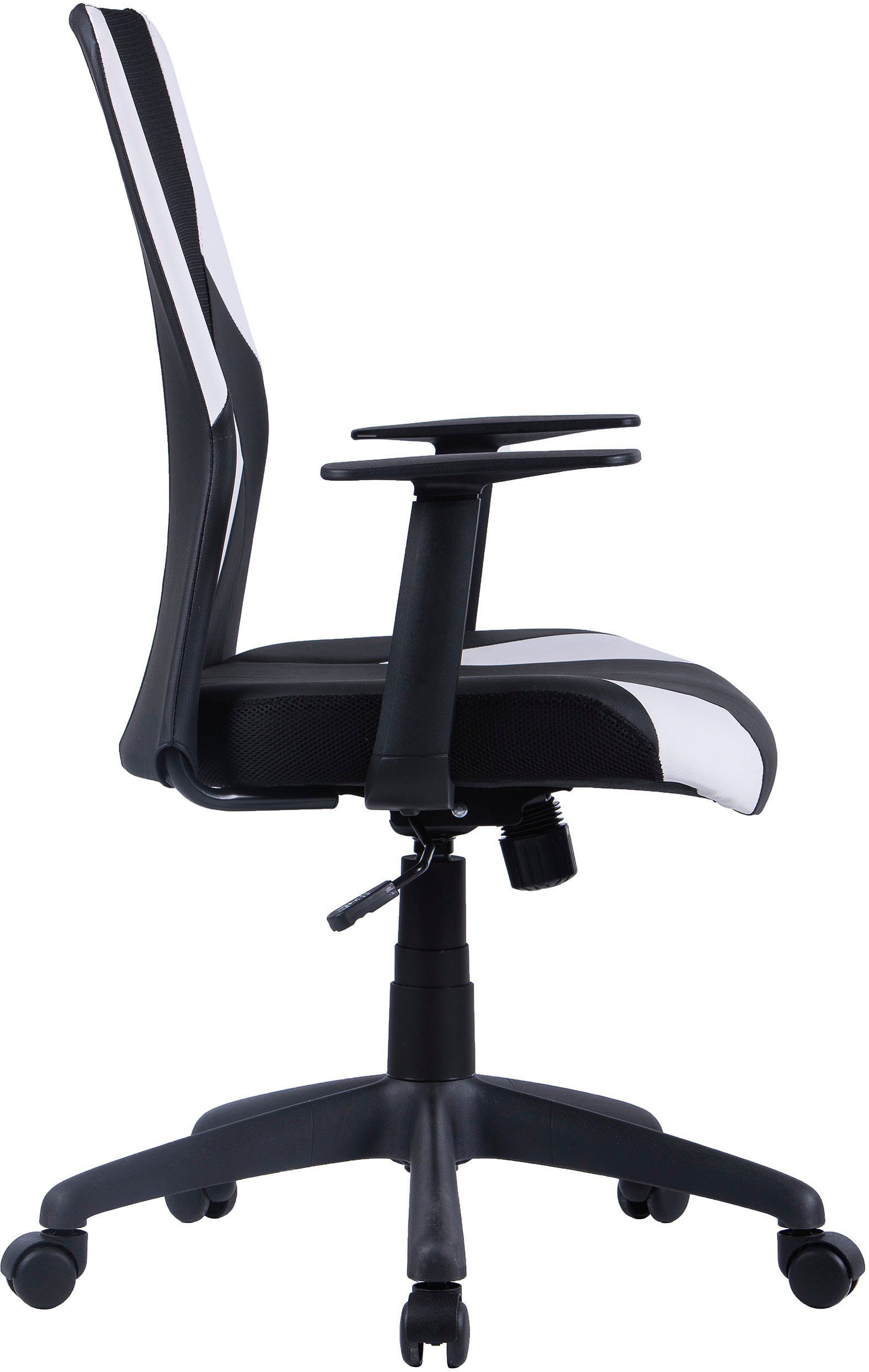 weiß byLIVING / | schwarz Flash / schwarz St), Drehstuhl Rückenlehne weiß atmungsaktiver Bürostuhl mit (1 moderner