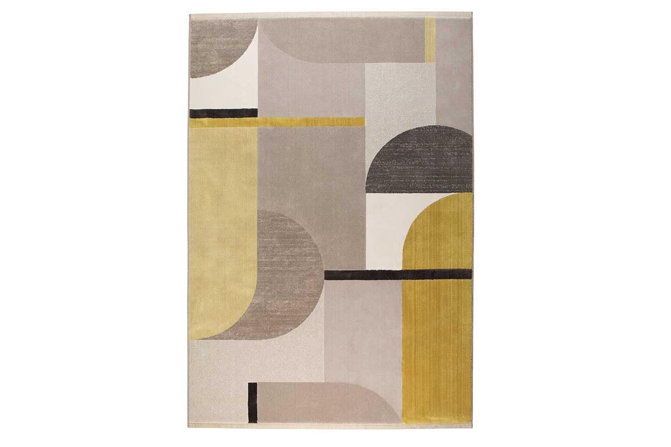 daslagerhaus living Teppich Teppich grau senf 290 x 200cm, Höhe: 0,5 mm