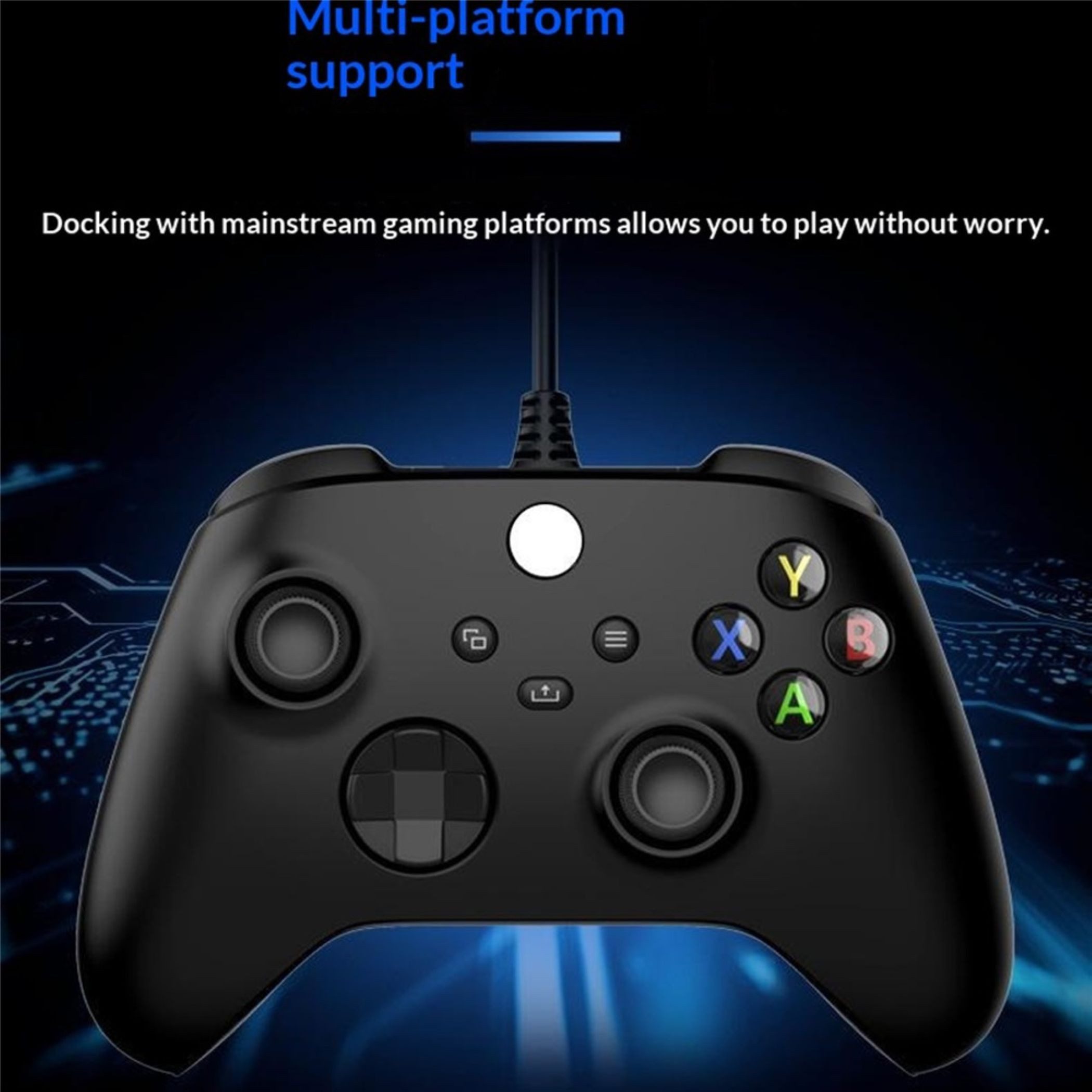 Wigento Kabelgebundener Gaming Controller für Xbox One / Series S / X / PC Xbox-Controller (Kabelgebunden, Dual Vibration, 3,5 mm Kopfhöreranschluss)