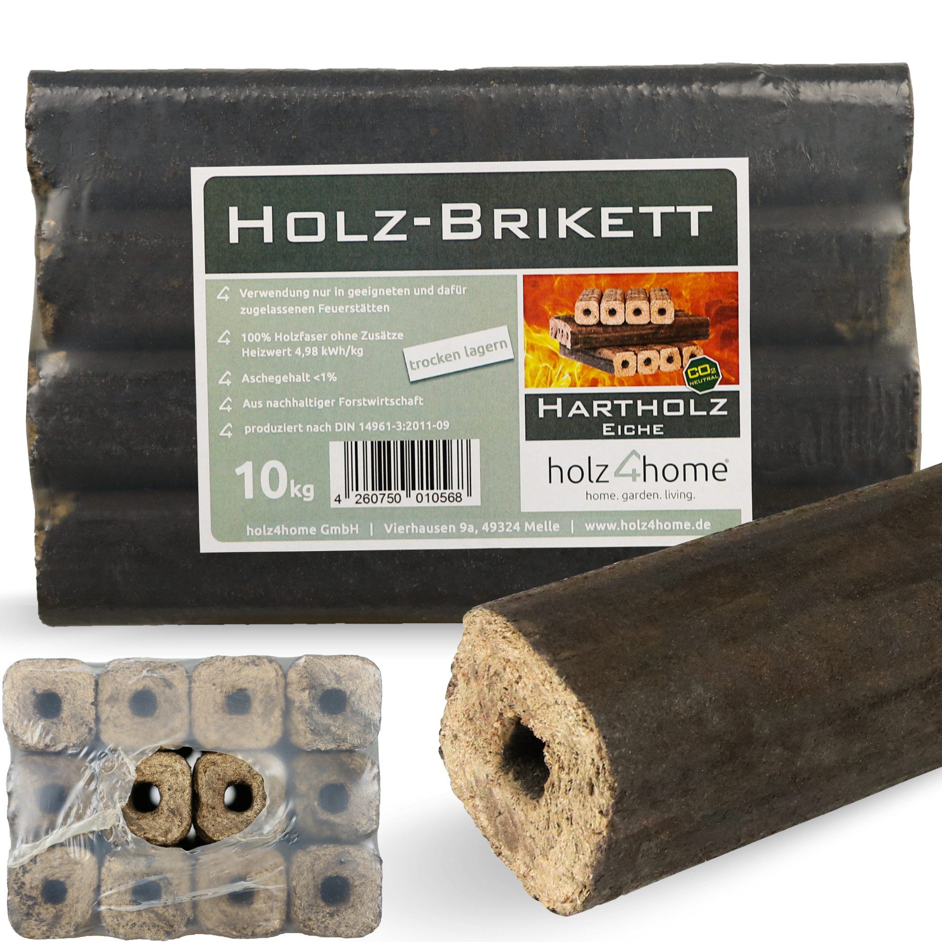 holz4home® Holzbriketts Pini Kay Eichenbriketts I 100% ohne Zusätze I Brike günstig online kaufen
