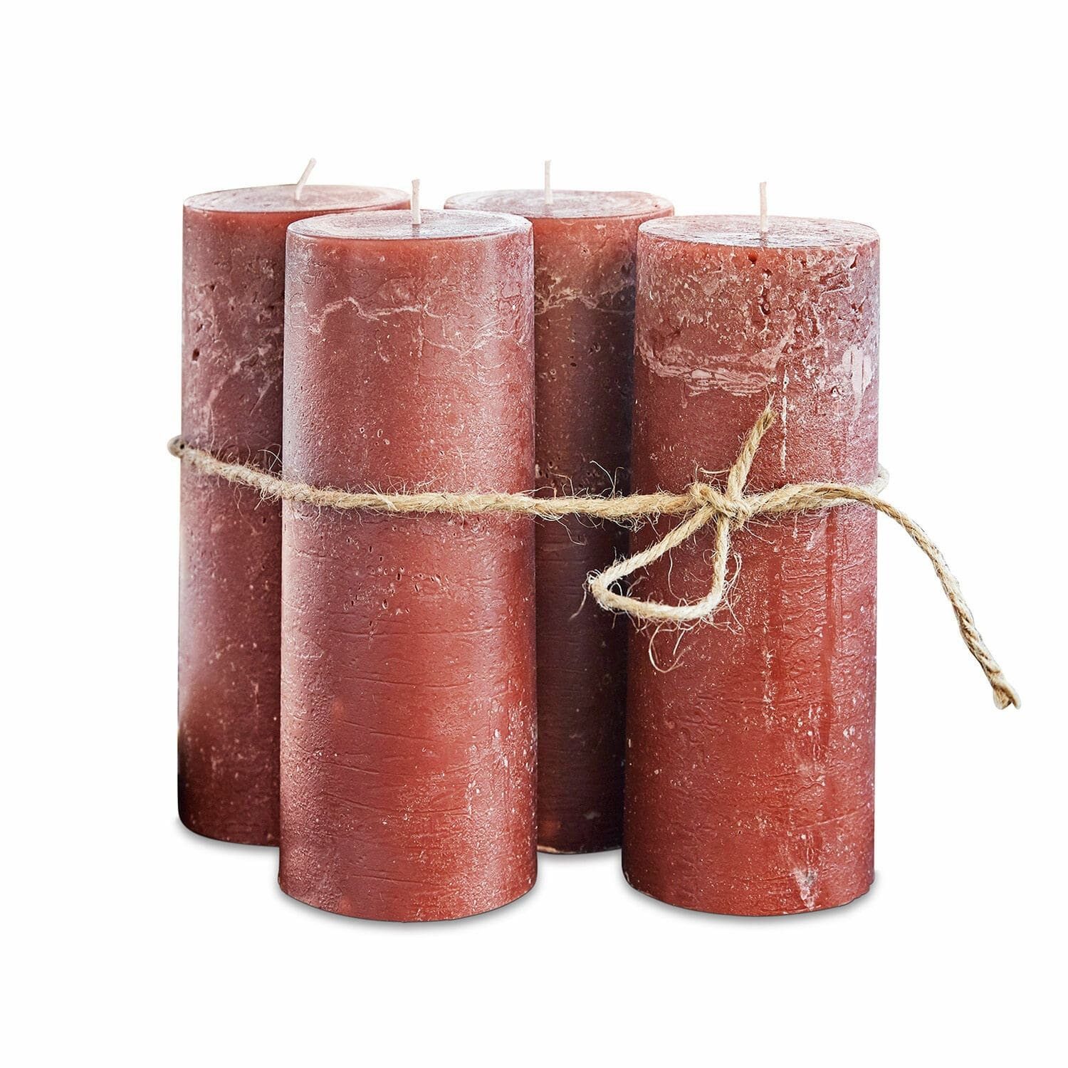 Stumpenkerze Kerze 4er Set Homel rostrot