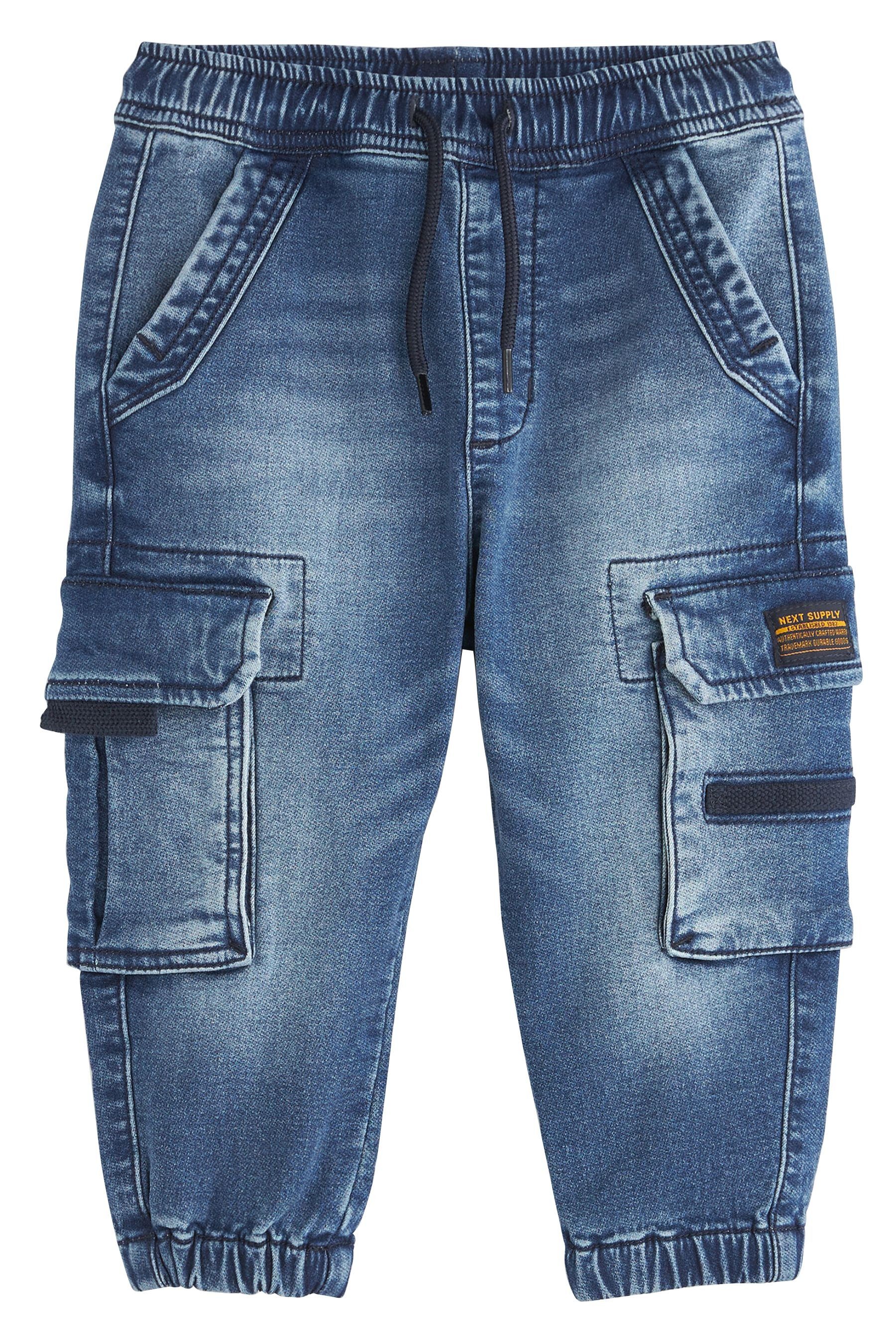 Next Cargojeans Comfort Cargo-Jeans (1-tlg) Mid Blue Denim