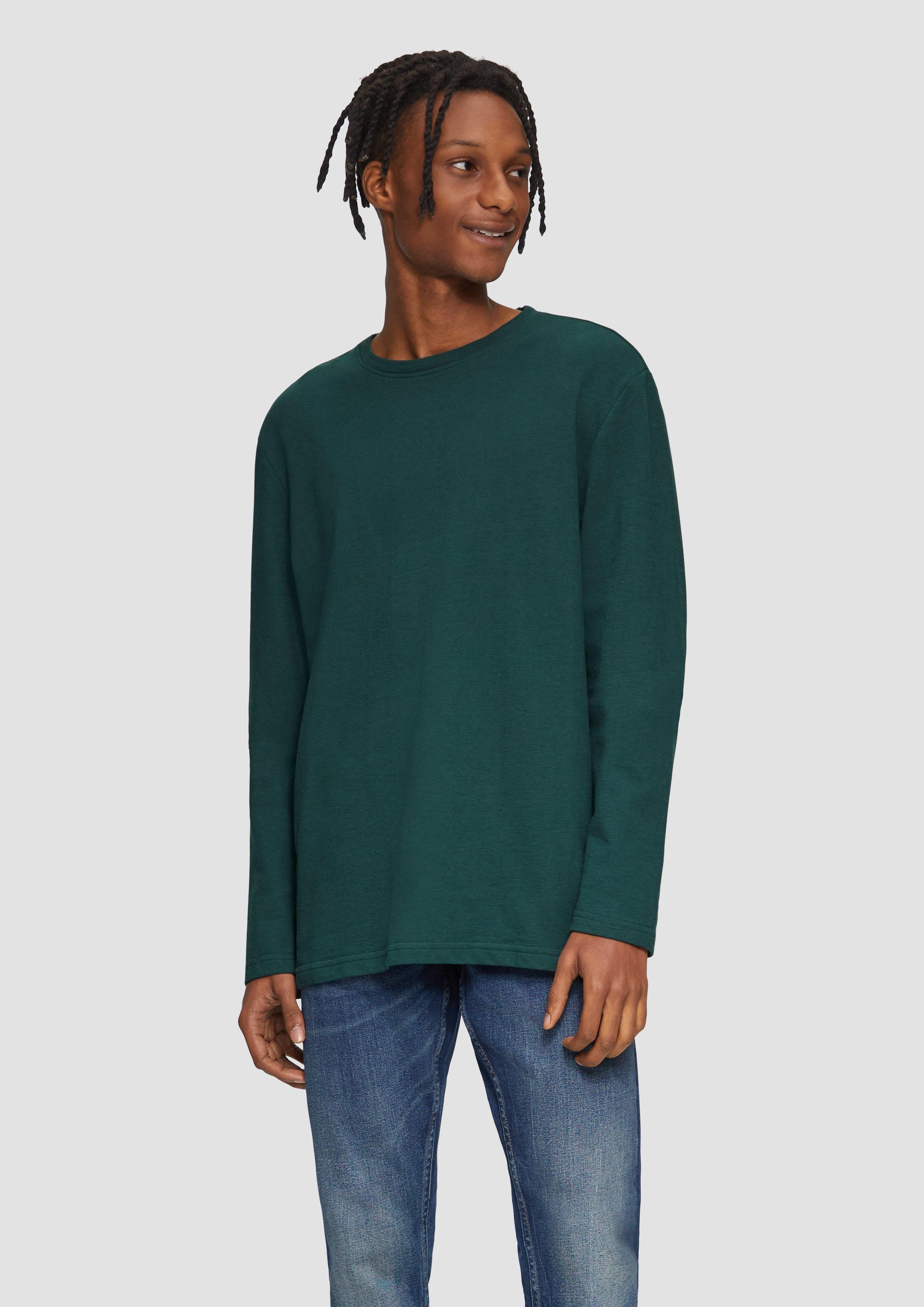 QS Langarmshirt Langarmshirt aus Struktur-Jersey günstig online kaufen