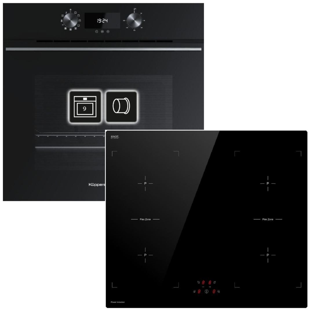 Küppersbusch Backofen-Set ÖkoClean Teilauszug + Keenberk Induktionskochfeld Booster autark 60cm