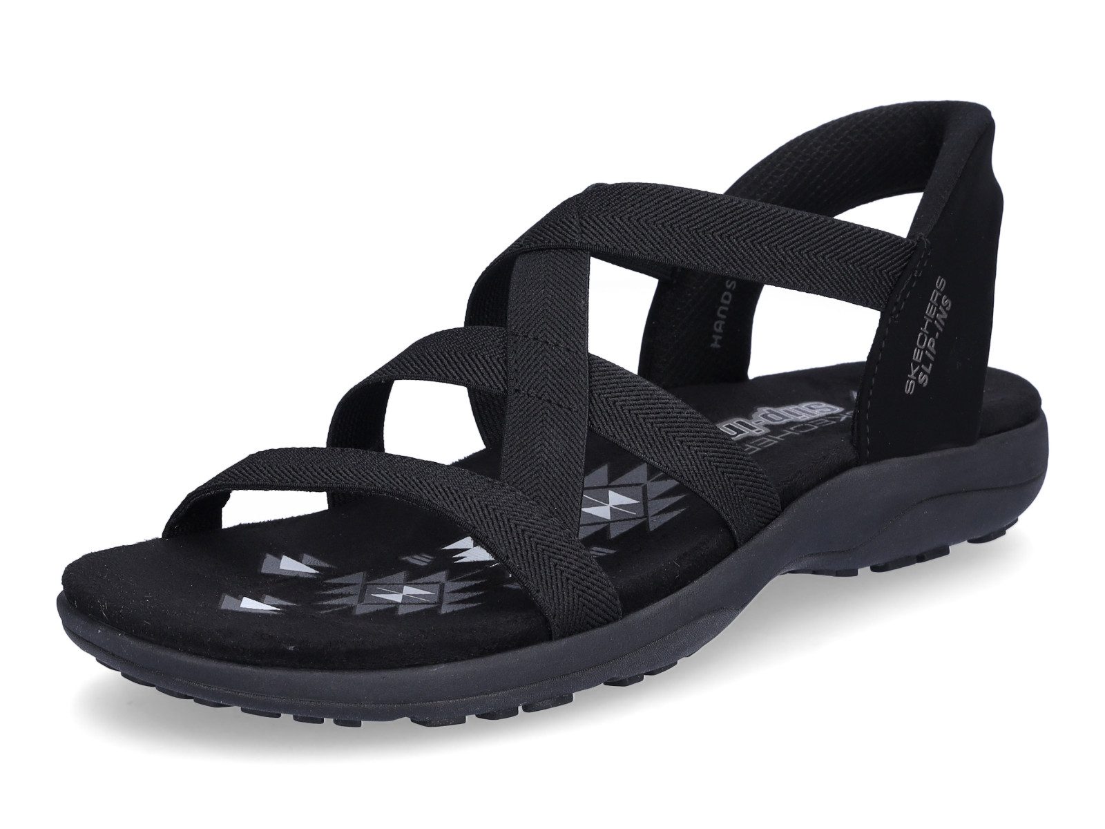 Skechers Damen Sandale Reggae Slim Stretch Flex schwarz Sandale