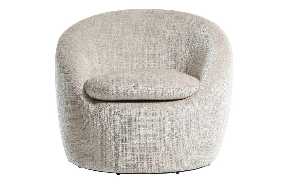 riess-ambiente Drehsessel ALPINE beige - Chenillestoff, 360° drehbar, Armlehnen, Rundumbezug (Einzelartikel, 1-St), runder Lesesessel - ideal für Wohnzimmer, Sc – Bild 4 von 5