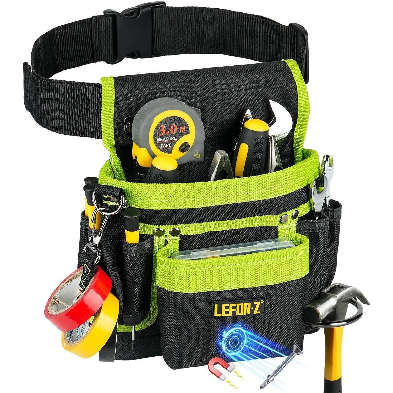 LuxusKollektion Werkzeugtasche Werkzeuggürtel Magnet Herren verstellbar schwarz grün