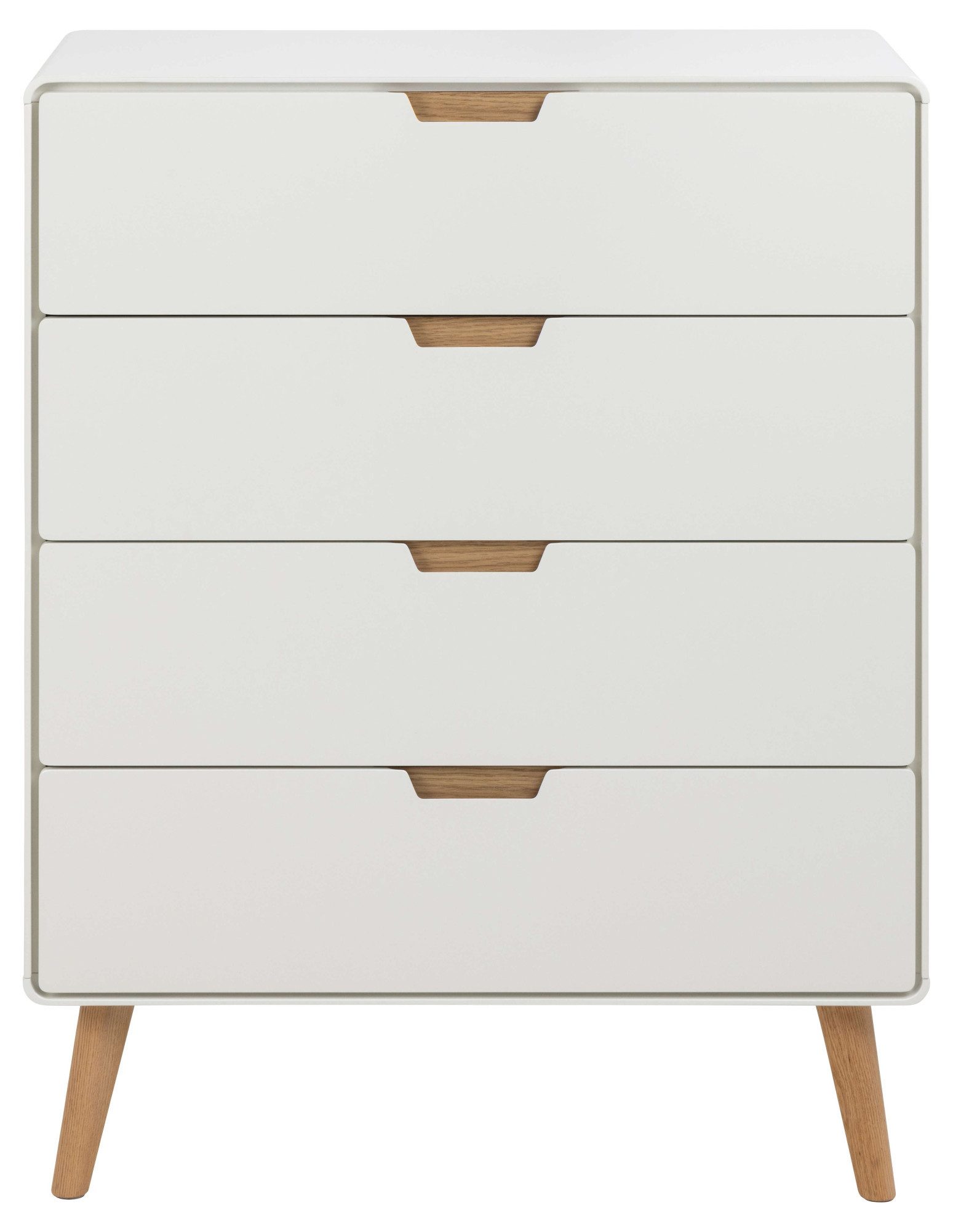 ACTONA GROUP Highboard Lowell, 4 Schubladen mit Dämpfung, nordischer Stil, Weiß, B: 100 cm