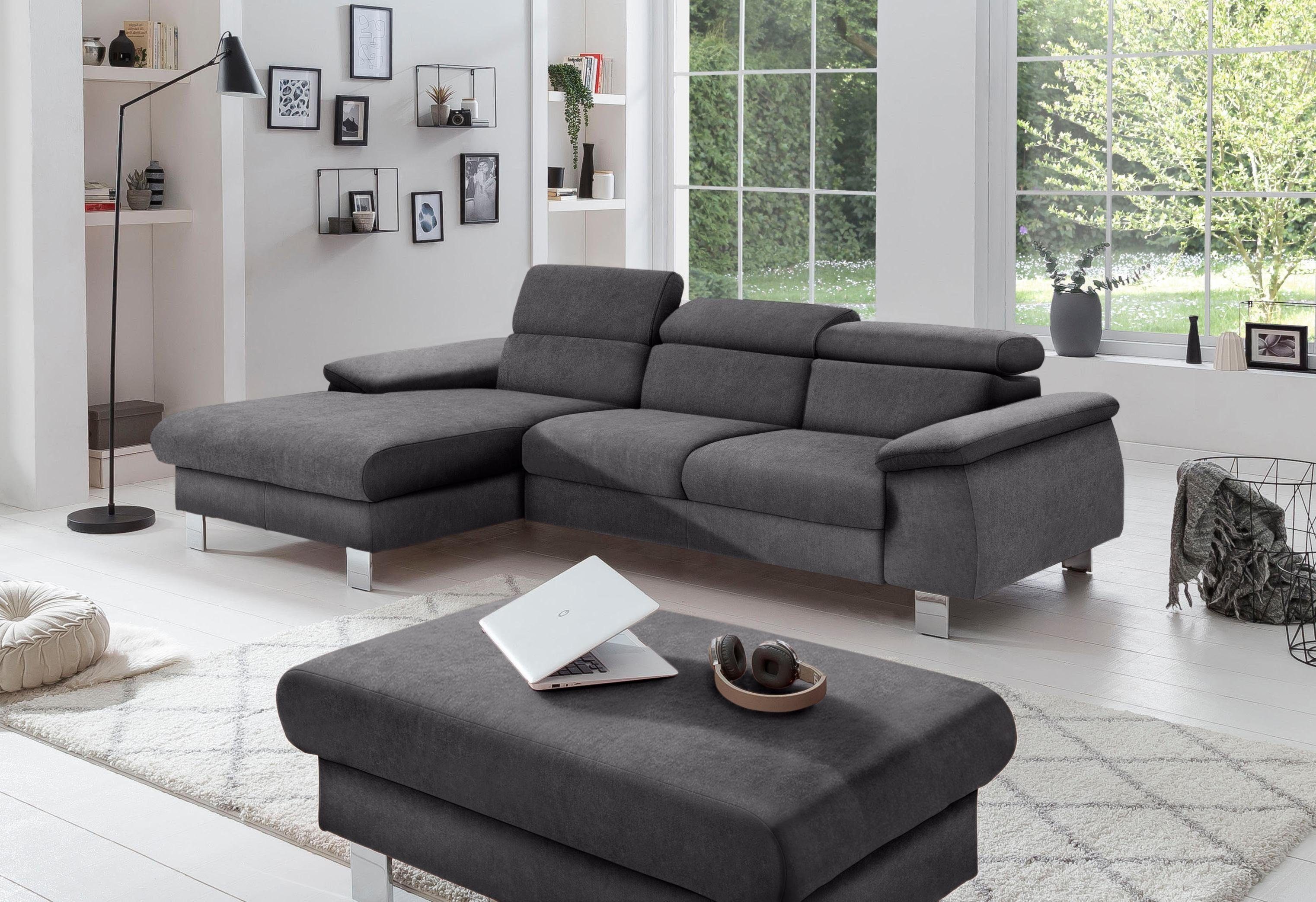 COTTA Ecksofa "Komaris L-Form, B: 244 cm" mit Kopfteilverstellung, optional günstig online kaufen