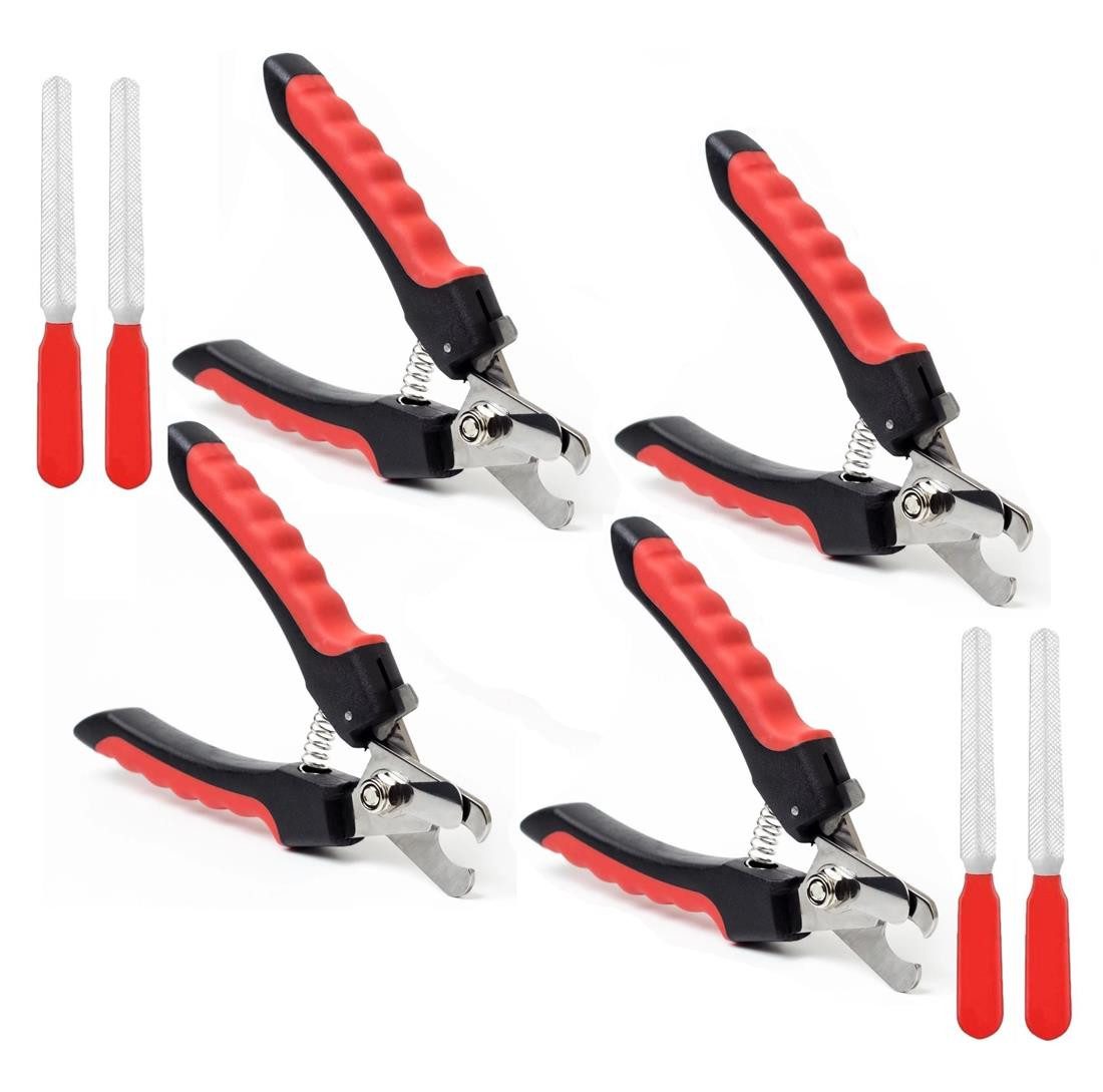 Krallenschneider Set aus 4 x Krallenzange und 4 x Krallenfeile, 12,2cm Krallenschere
