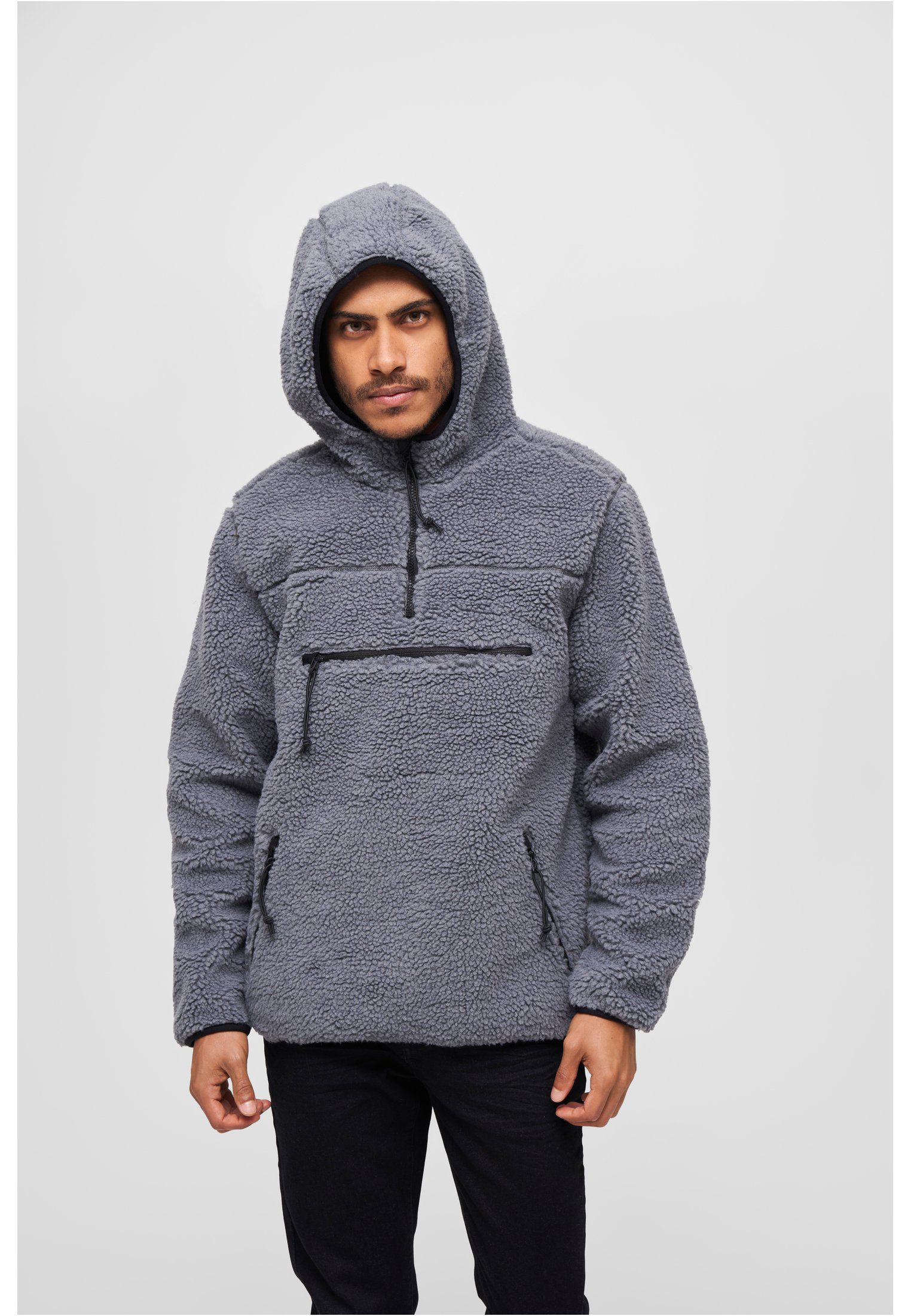 Brandit Sommerjacke Herren Teddyfleece Worker Pullover Jacket (1-St),  hochwertiger, robuster Seitenreißverschluss für leichteres An- und Ausziehen