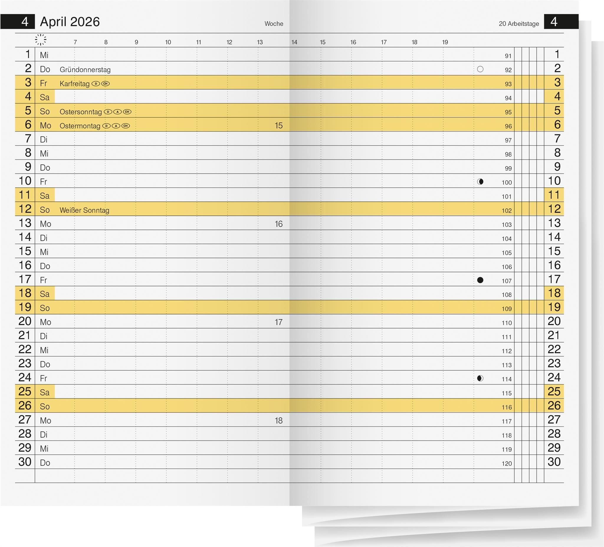 RIDO Countdown Kalender 2026 Rido Monats-Ersatzkalendarium Miniplaner d 15 87×153 mm