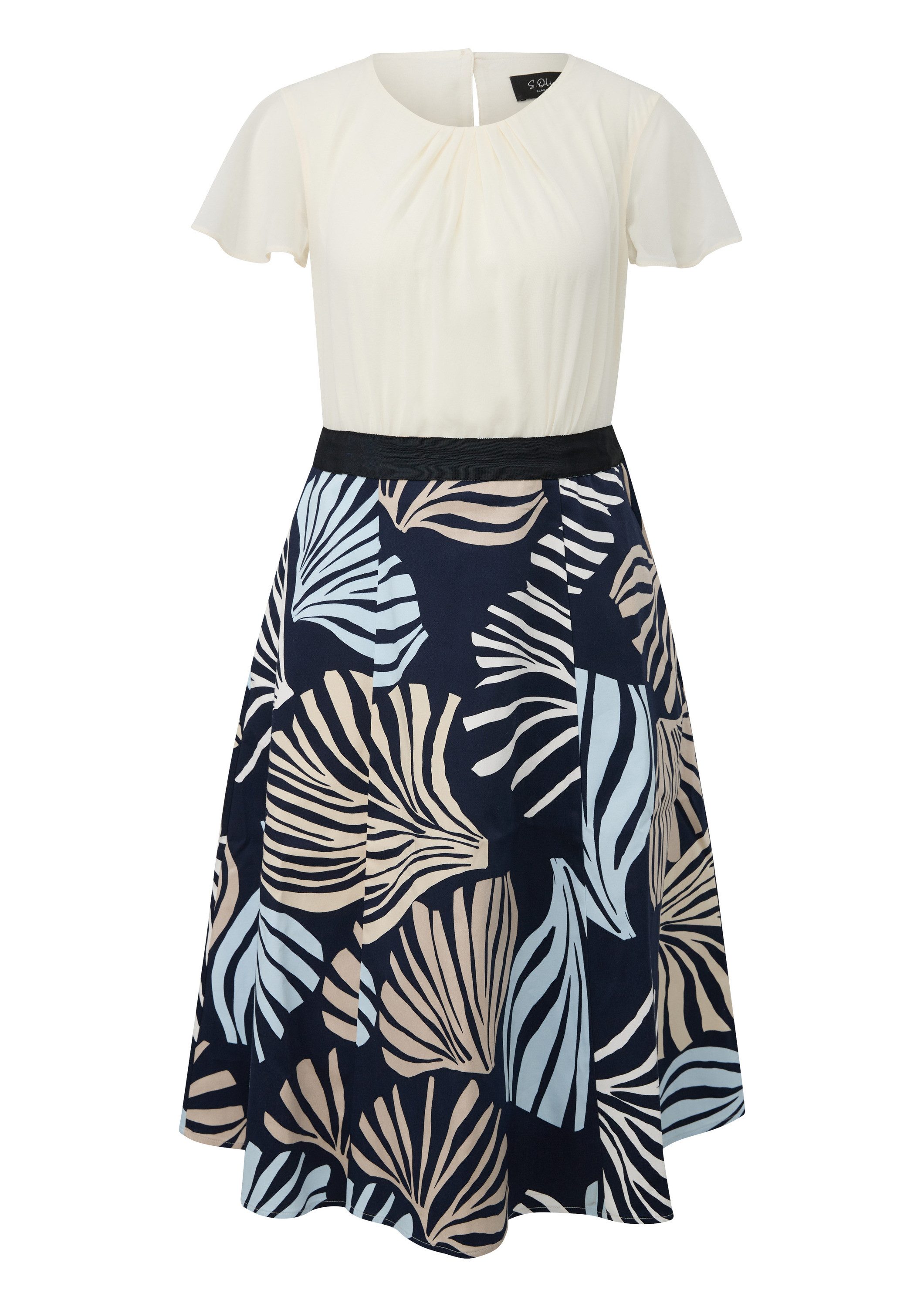 s.Oliver Midikleid Kleid Elegantes Etuikleid mit Popeline-Rock