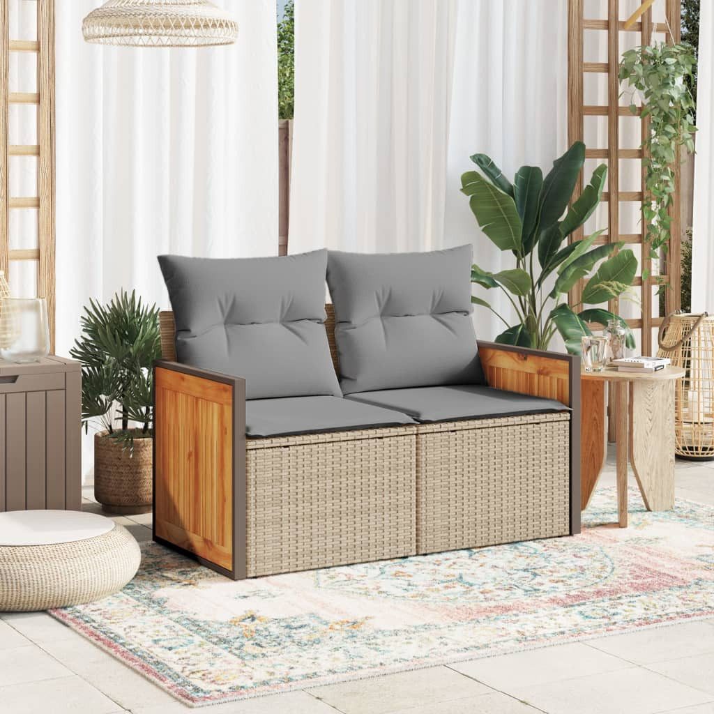 vidaXL Loungesofa Gartensofa mit Kissen 2-Sitzer günstig online kaufen