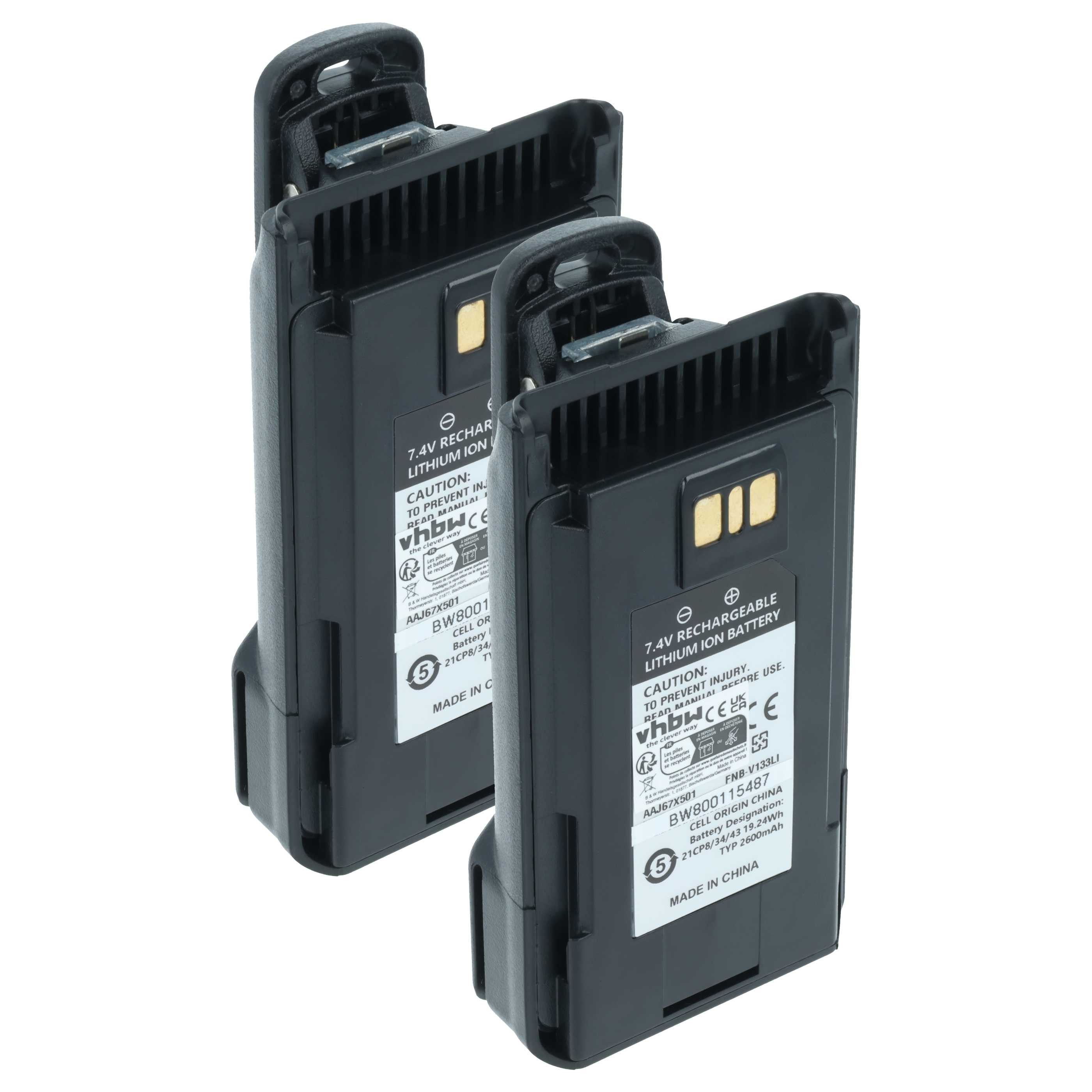 Akku Ersatz für Motorola AAJ67X001 für Funkgerät (2600 mAh, 7,4 V, Akku