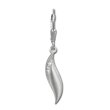 SilberDream Paar Ohrhänger SilberDream Ohrringe Damen 925 Silber (Ohrhänger), Damen Ohrhänger welle aus 925 Sterling Silber, Farbe: silber, weiß