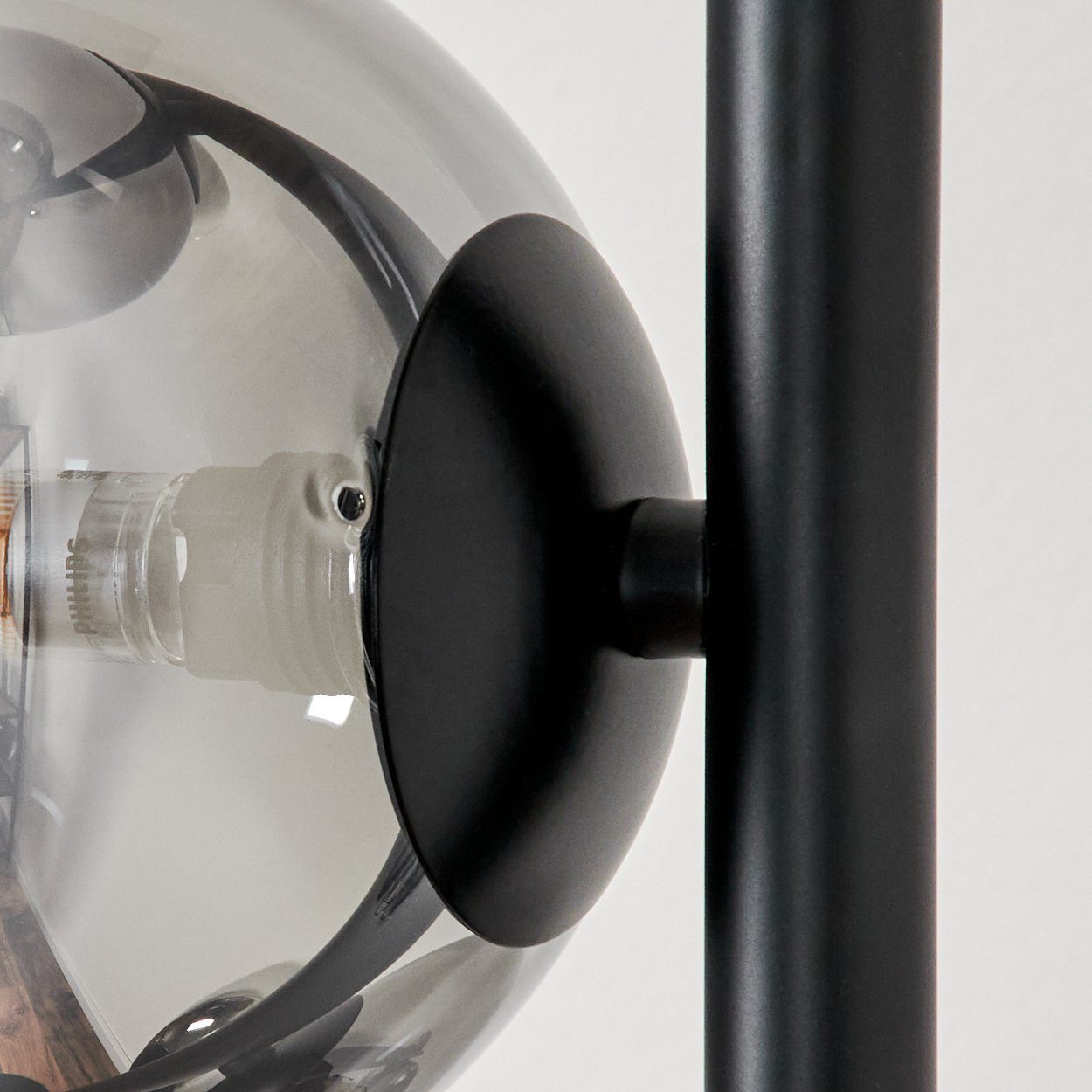 hofstein Stehlampe ohne Glas, ohne Stehlampe in 5 G9, Retro-Design Standlampe Leuchtmittel im Schwarz/Rauchfarben/Klar, Leuchtmittel, aus aus Metall/Glas x