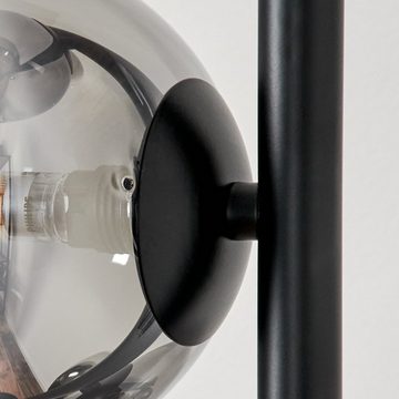 hofstein Stehlampe Stehlampe aus Metall/Glas in Schwarz/Rauchfarben/Klar, ohne Leuchtmittel, Standlampe im Retro-Design aus Glas, 5 x G9, ohne Leuchtmittel