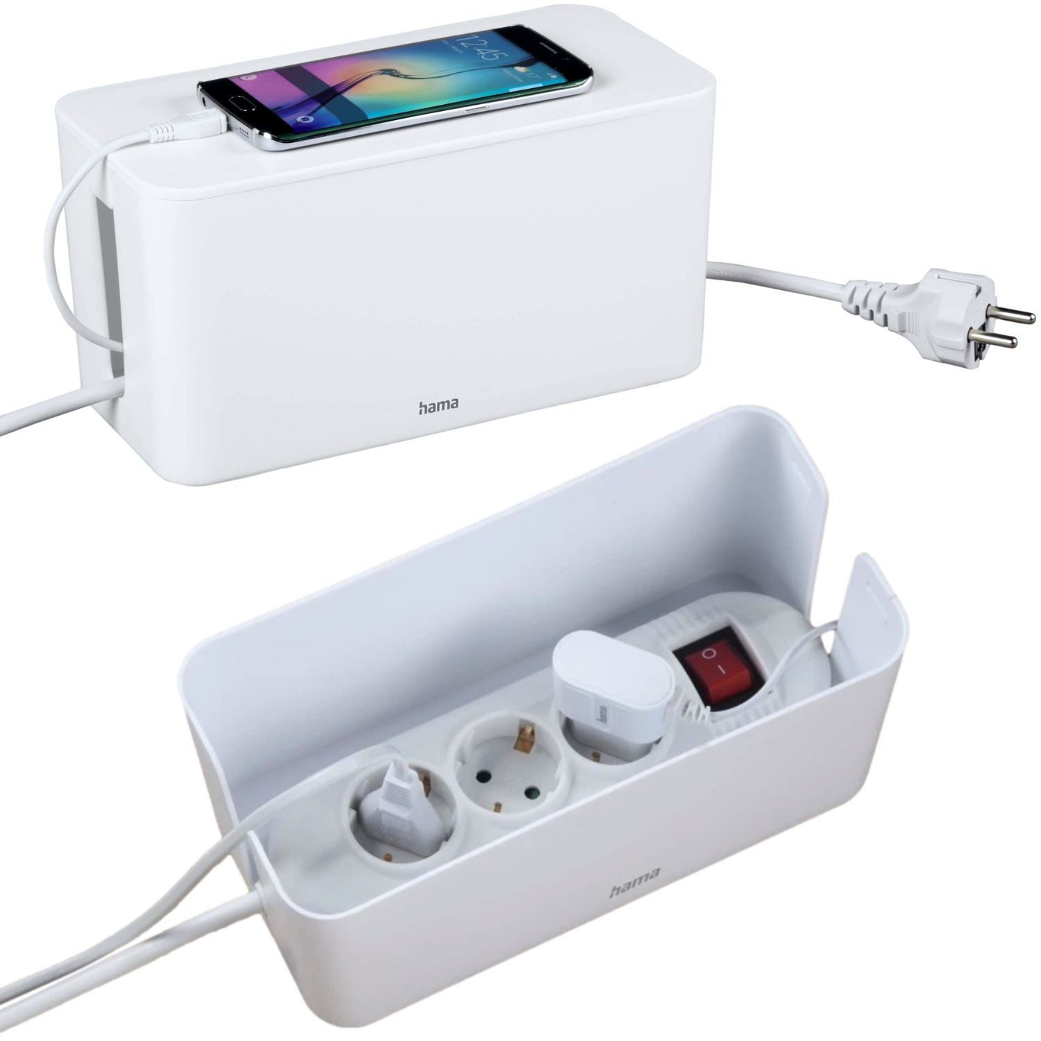 Hama Kabelbox Design Kabelbox Mini Weiß Kabelmanager Ladebox, (1x Kabelbox, günstig online kaufen