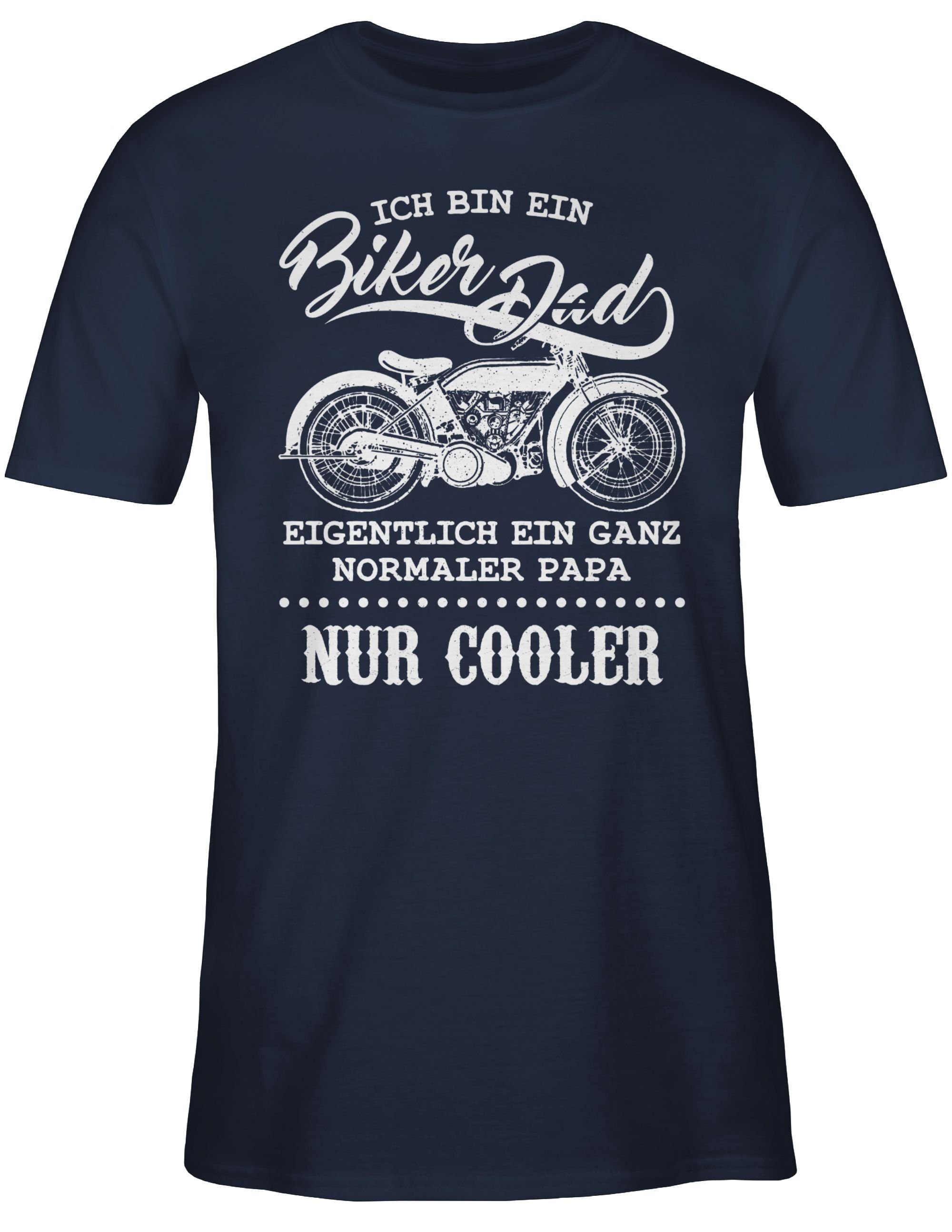 Navy Vatertag Biker 02 Blau Geschenk ein Shirtracer T-Shirt für Dad bin Ich Papa