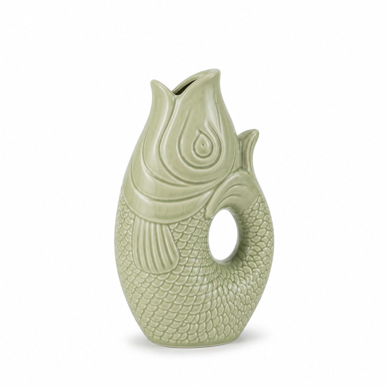 WestCraft Dekovase Fischvase 4 Farben Porzellanvasen bunte Vase in Karpfenform, Dekorative Keramik-Fischvase im zeitlosen Design