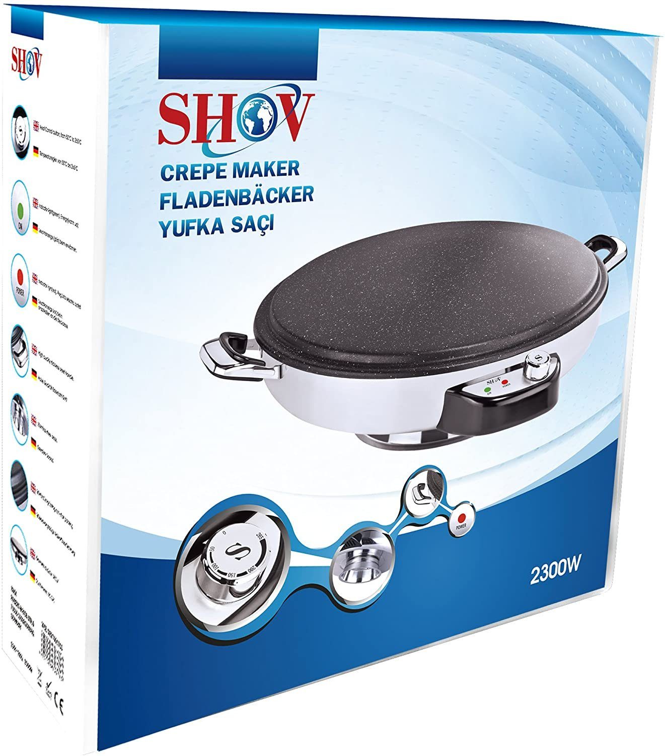 SHOV Küchenmaschine Shov Granit Marmor Fladenbäcker Sac Crepe Yufka Katmer Grill