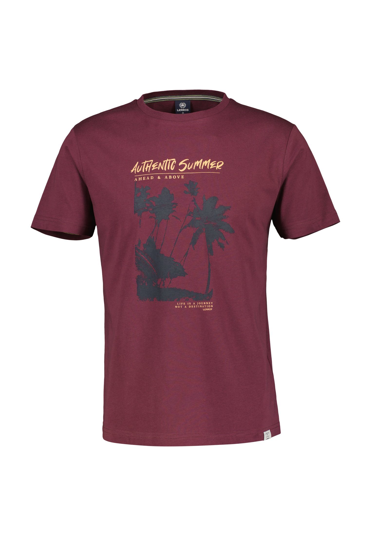 LERROS T-Shirt LERROS Hochwertige Baumwollqualität Frontprint, T-Shirt mit