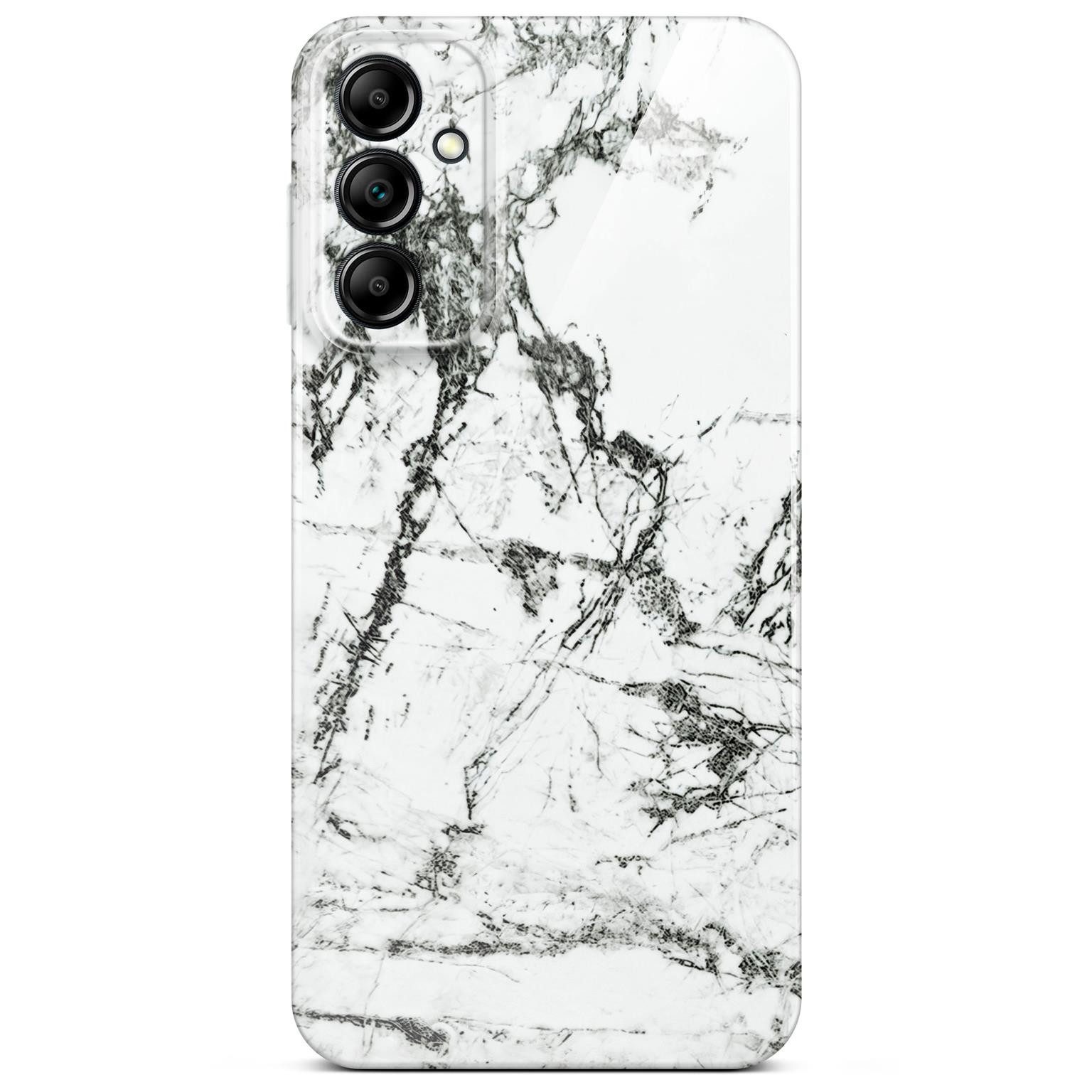 ONEFLOW Handyhülle für Samsung Galaxy A14 5G Hülle Marmor Bliss Cover Weiß Grau 6,6 Zoll, Handy Schutz Backcover Handytasche Case Schutzhülle mit Kameraschutz