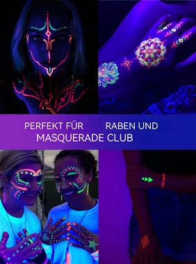 RefinedFlare Highlighter-Palette 1 Stück Bodypainting-Palette, 1-tlg., Palette mit Pinseln, Party-Event, Performance, bunte wasserlösliche fluoreszierende Make-up