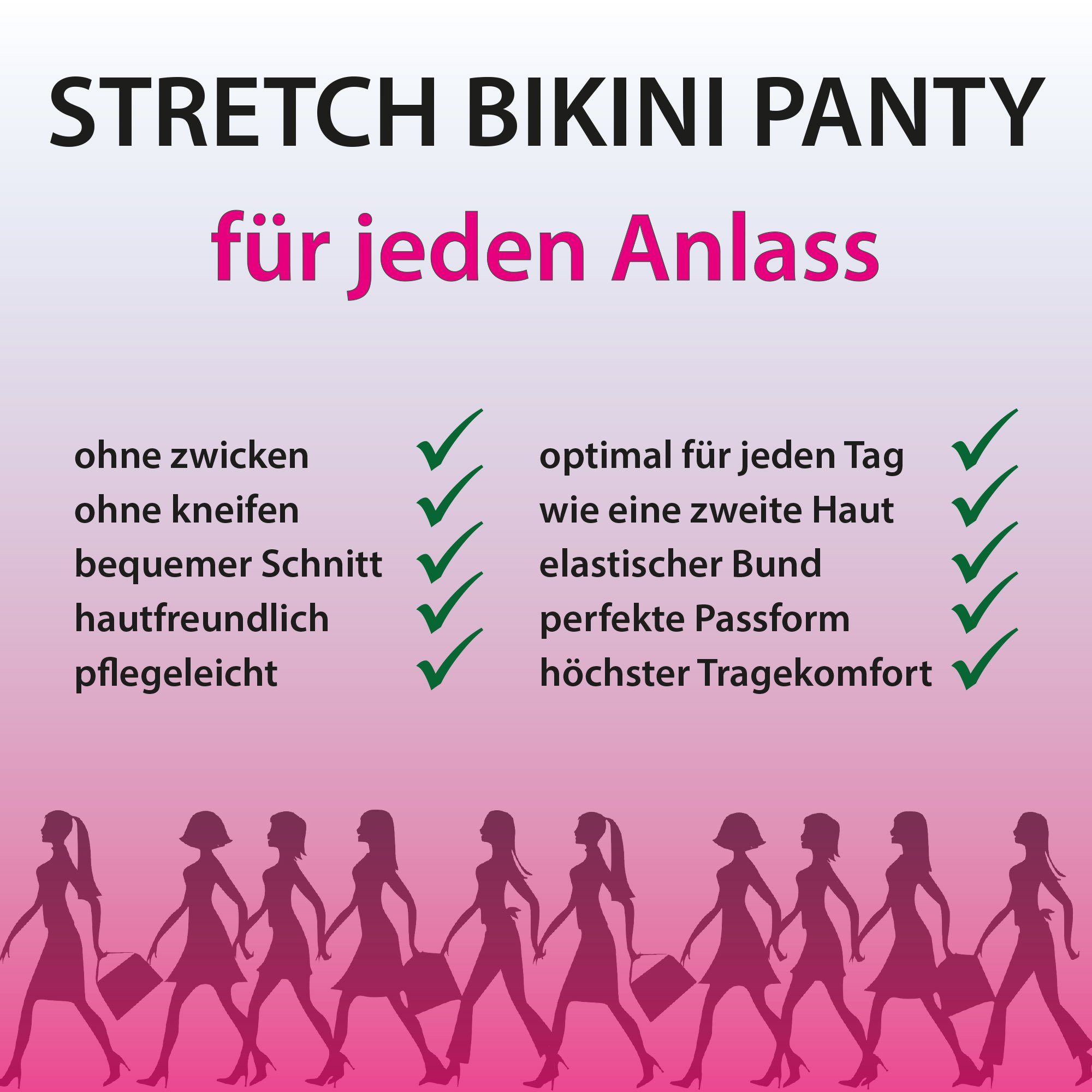 4er / Bestlivings Schwarz Seamless Unterhosen - - Damen Stretch Unterwäsche Komfort Slip Pack (2-St) 2 Hüftslip Bikinislip BS-04096 - Taillenslip