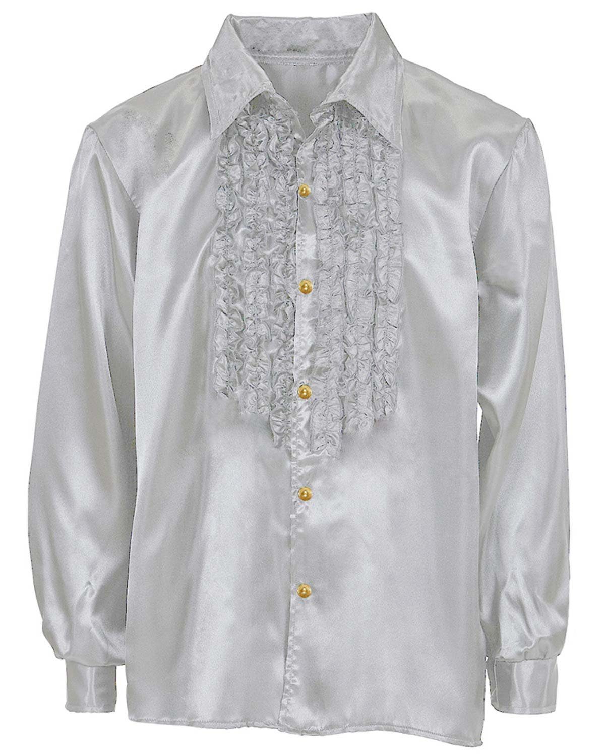 Das Kostümland Kostüm 70er Jahre Satin Rüschenhemd 'Johnny' für Herren günstig online kaufen