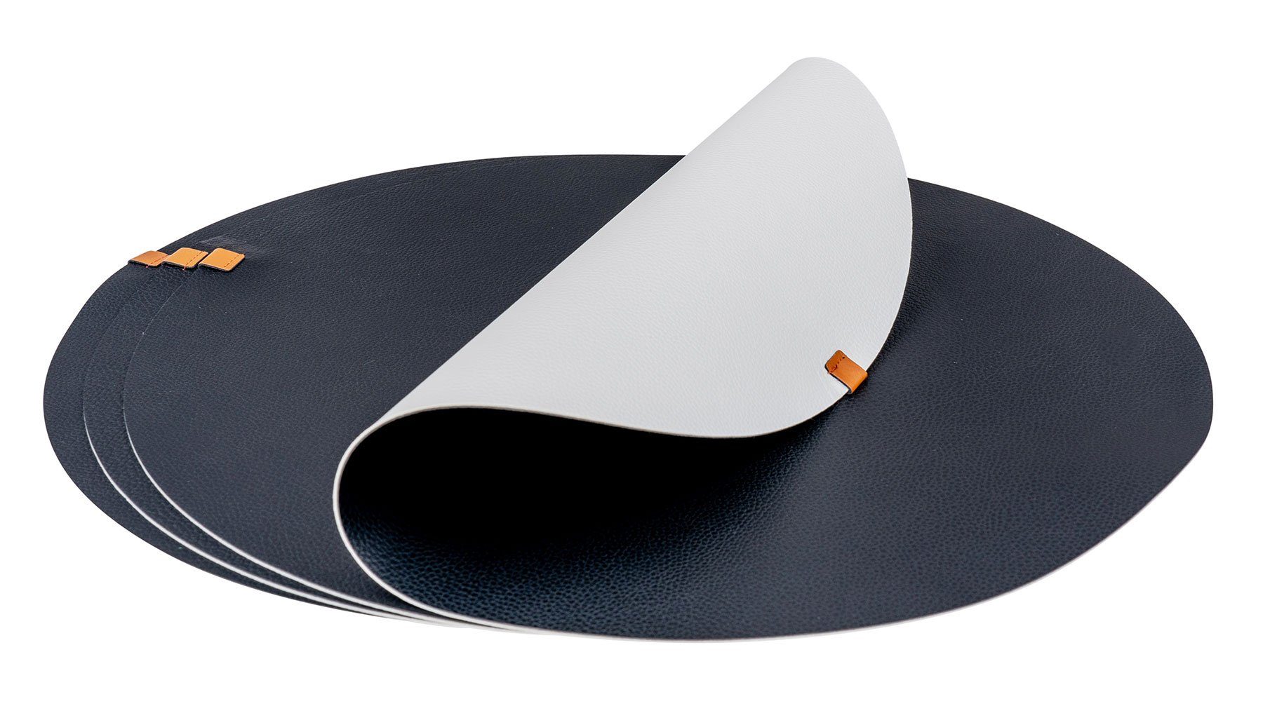 Levandeo® Platzset, 4er Set Platzset Tischsets 38cm Rund Schwarz Creme Lede günstig online kaufen