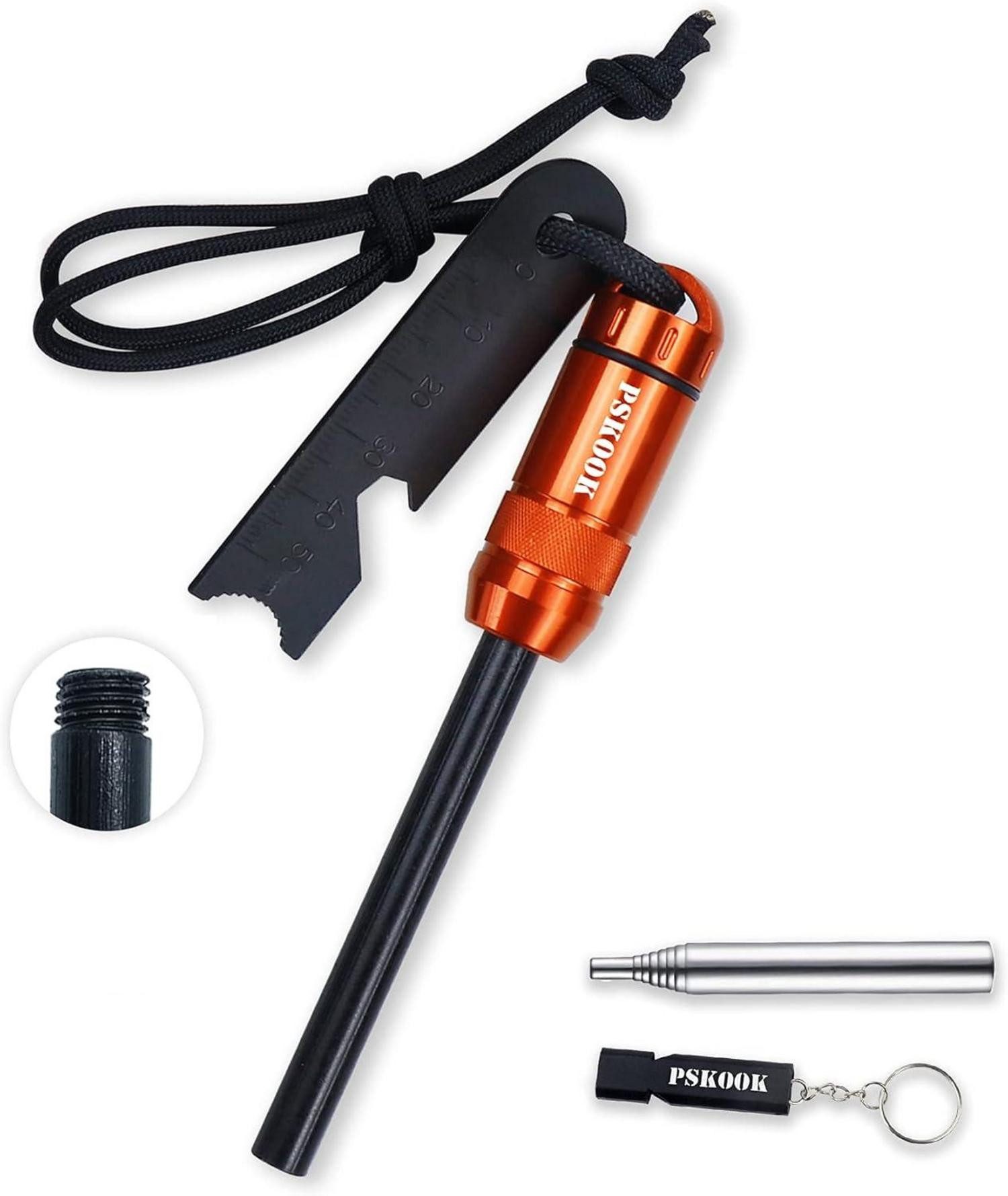 Stabanzünder PSKOOK Survival Fire Starter Kit Premium Magnesium Ferrocium Rod
